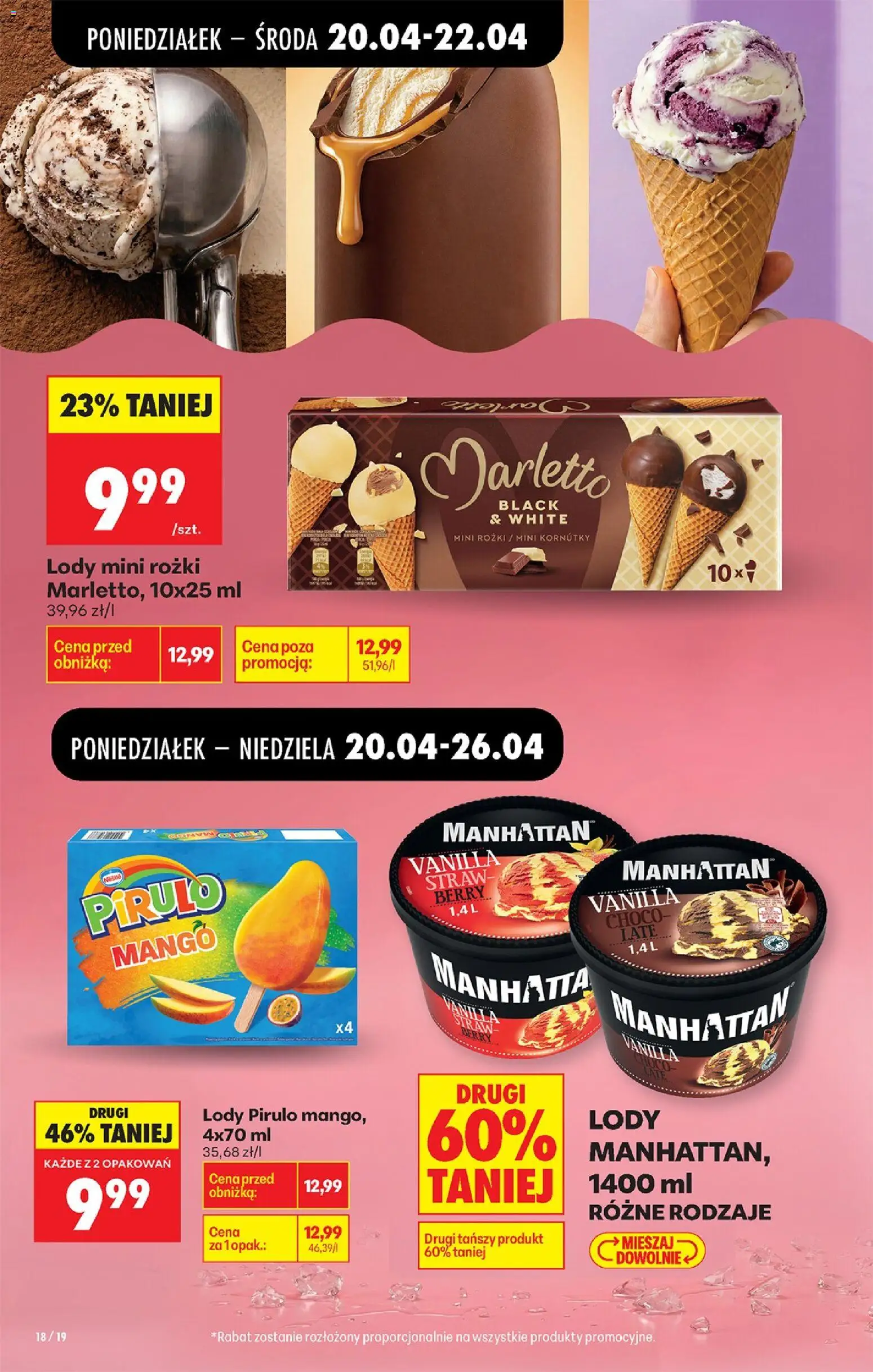 Biedronka gazetka od poniedziałku od 20.04.2026 | Strona: 38 | Produkty: Mango, Lody mini, Lody, Mini rożki