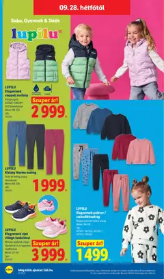 LUPILU Kisgyermek steppelt mellény, Vízlepergető, BIONIC-FINISH®, ECO kikezítéssel, Méret: 98-128, /db, 505256 - amely érvényes a következő dátumtól: 2026.09.24. | Oldal: 46 | Termékek: Játék, Lupilu, Mellény, Nadrág
