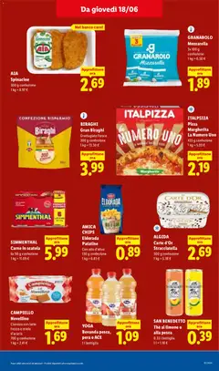 Anteprima del volantino SAN BENEDETTO Thè al limone o alla pesca, Thè al limone o alla pesca 0.33 l bottiglia valido a partire dal 18.06.2026 | Pagina: 13 | Prodotti: Patatine, Mozzarella, Pesca, Stracciatella