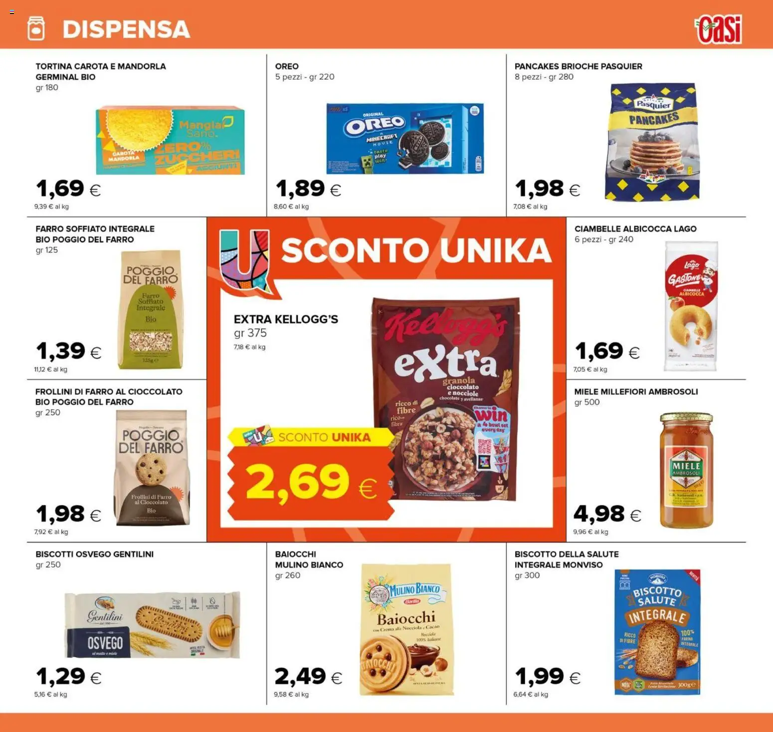Volantino Oasi del 04/09/2026 | Pagina: 19 | Prodotti: Ciambelle, Carota, Biscotti, Miele