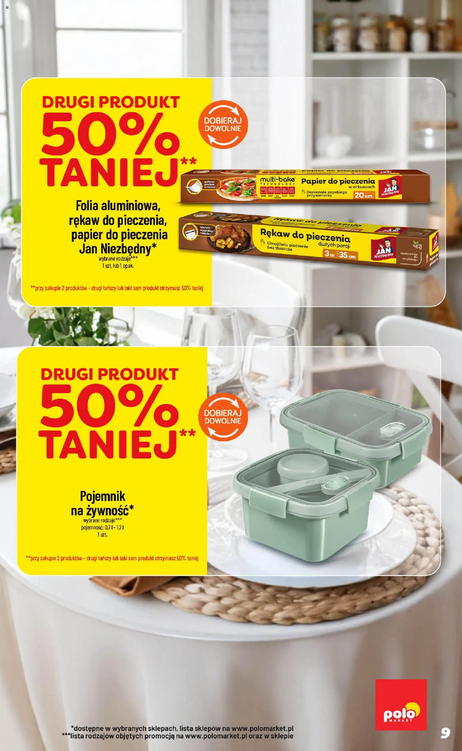 Nowa POLOmarket gazetka od jutra 02.09.2026 | Strona: 9 | Produkty: Papier do pieczenia, Rękaw do pieczenia, Folia