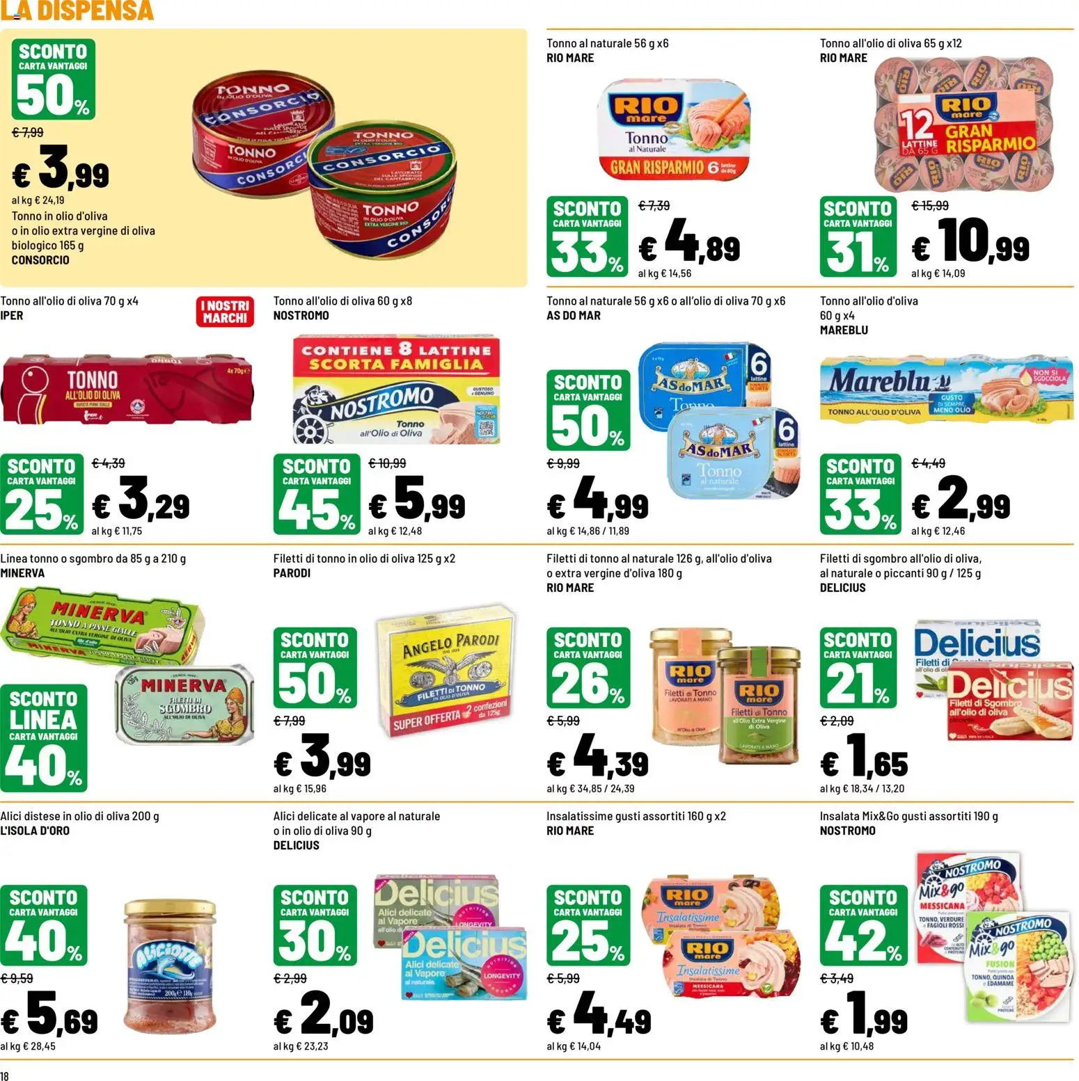 Volantino Iper del 30/07/2026 | Pagina: 18 | Prodotti: Insalata, Pinne, Tonno, Quinoa