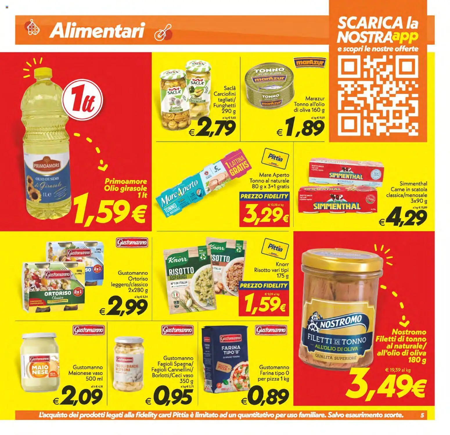 Volantino SuperConveniente del 01/09/2026 | Pagina: 5 | Prodotti: Pizza, Tonno al naturale, Semi di girasole, Vaso