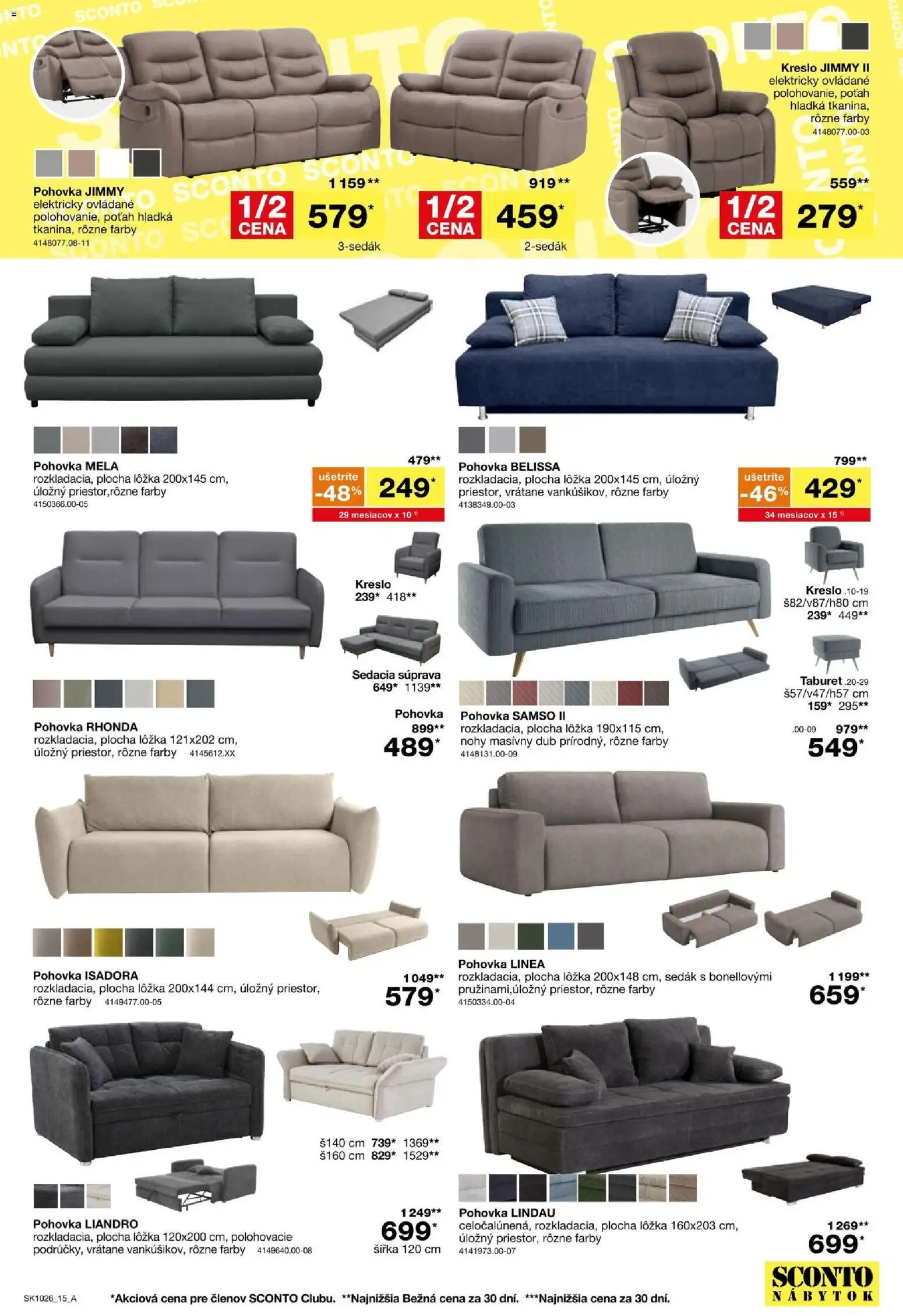 Nové Sconto nábytok akcie – leták je platný od 05.08.2026 | Strana: 15 | Produkty: Nábytok, Sedacia súprava, Pohovka, Taburet