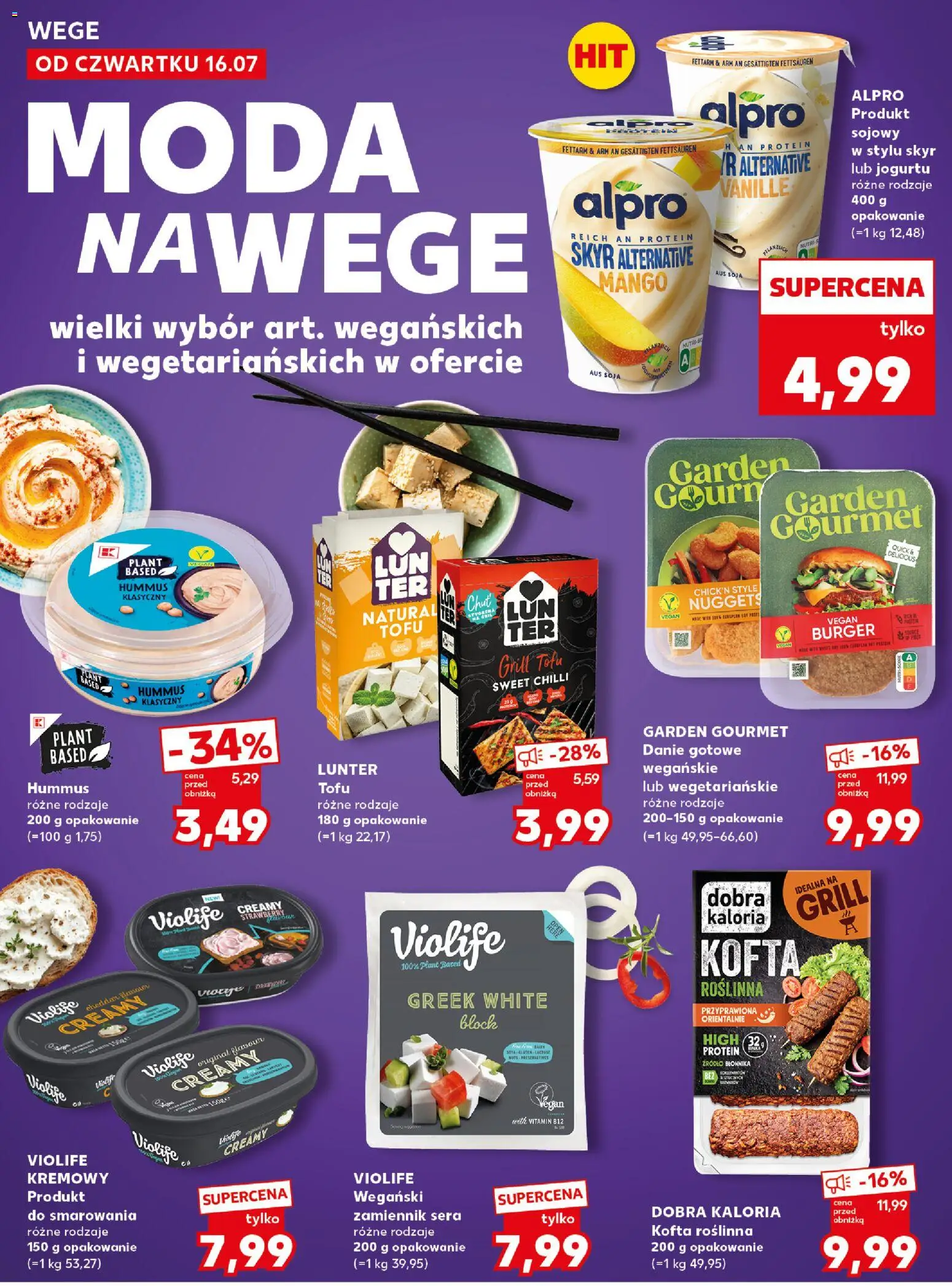 Kaufland Polsko leták - Mocny start od 20.07.2026 | Strana: 16 | Produkty: Gourmet, Skyr, Cheddar, Alpro