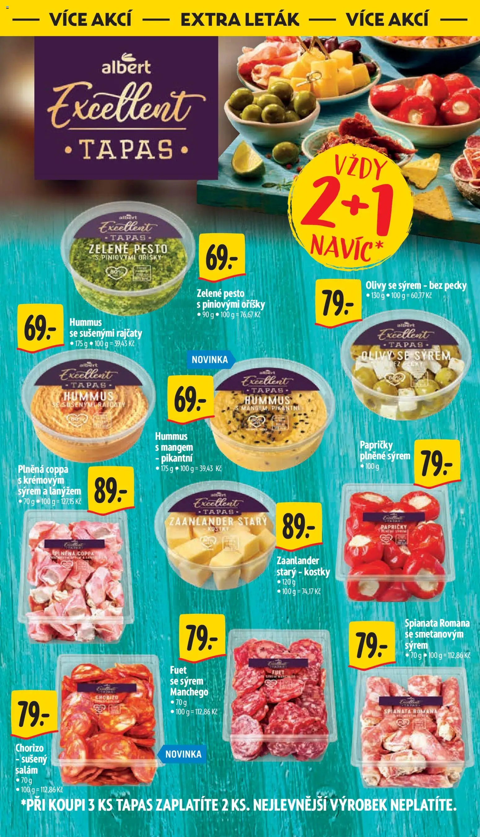 Albert leták - Supermarket Příbor od 14.10.2026 | Strana: 43 | Produkty: Tapas, Salám fuet, Oříšky, Olivy