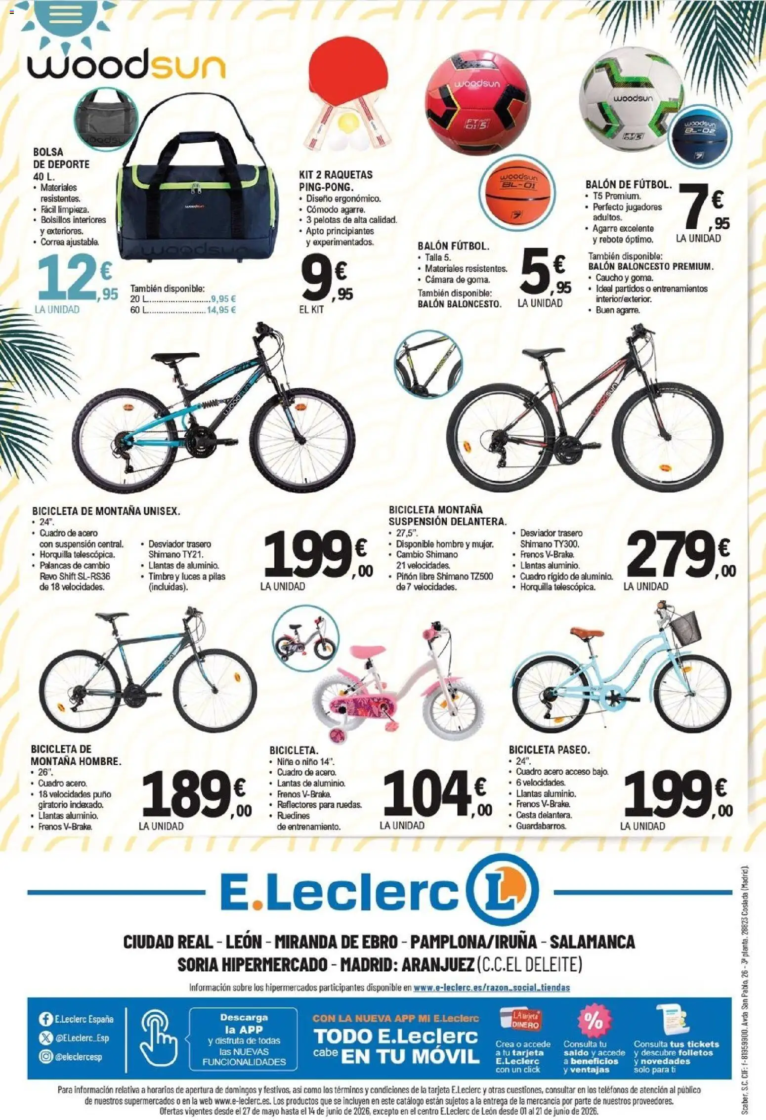 E.Leclerc folleto │ válido desde el 27.05.2026 | Página: 24 | Productos: Bicicleta, Cámara, Bolsa, Cesta