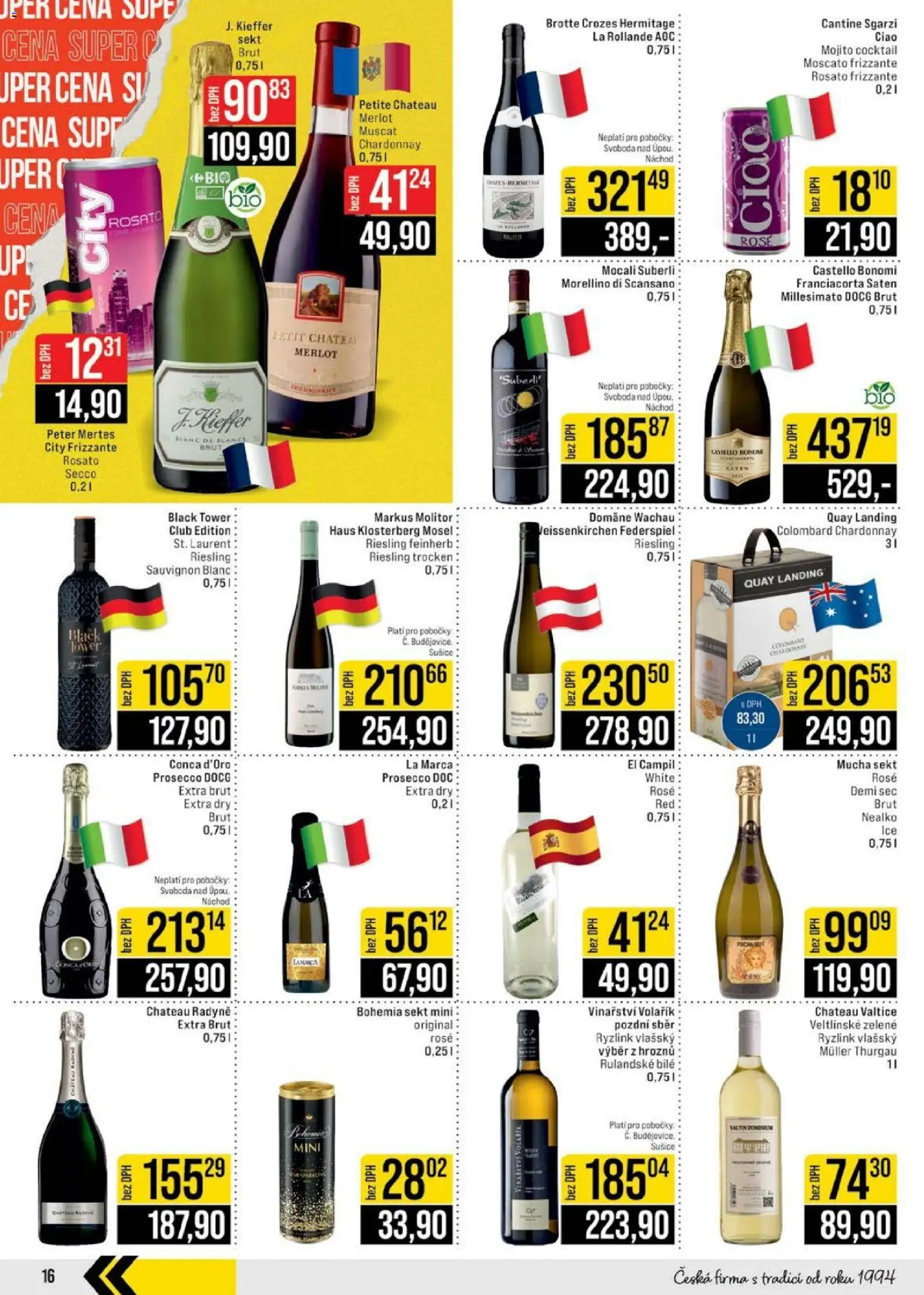 Jip leták - Cash & Carry od 20.05.2026 | Strana: 16 | Produkty: Frizzante, Mucha sekt, Mojito, Riesling