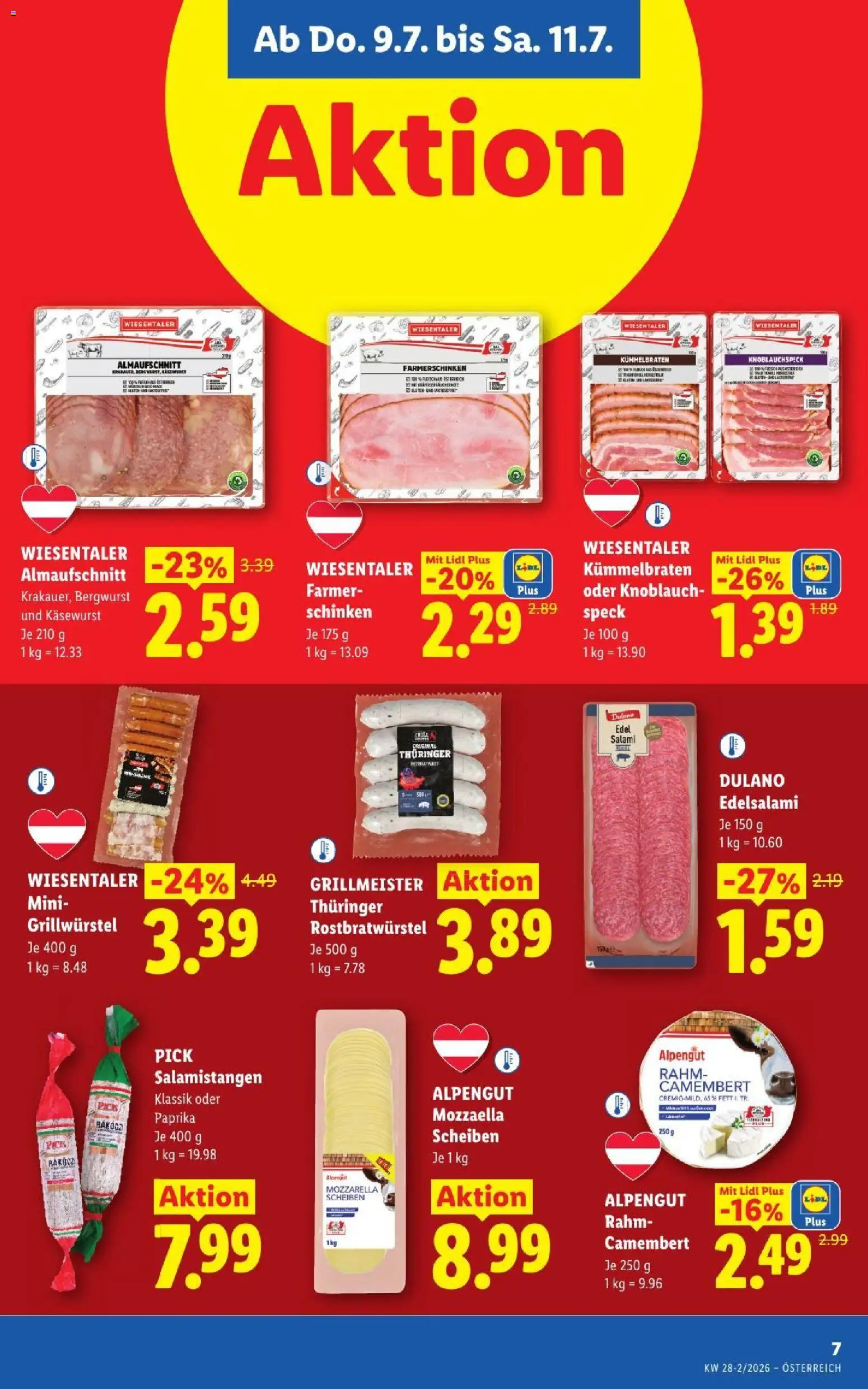 Lidl - Flugblatt gültig ab 09.07.2026 | Seite: 9 | Produkte: Knoblauch, Salami, Schinken
