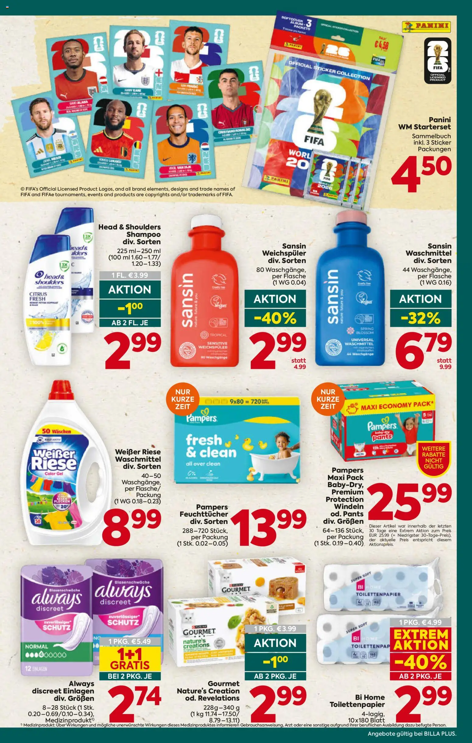 Billa Plus Flugblatt gültig ab 03.06.2026 | Seite: 15 | Produkte: Pampers, Shampoo, Weichspüler, Waschmittel