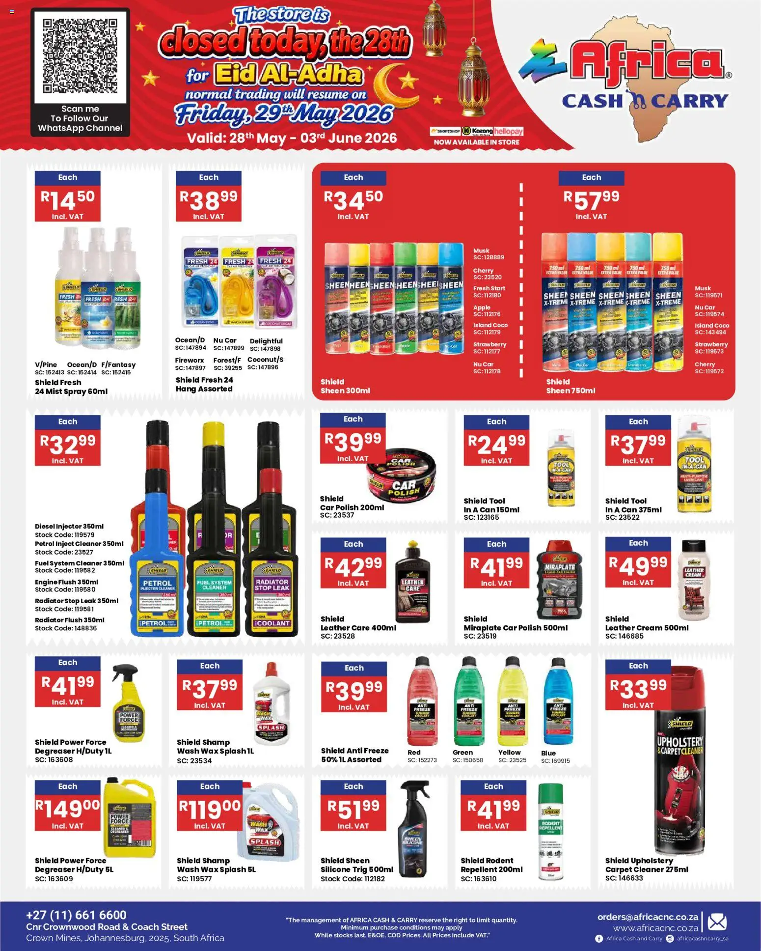 New Africa Cash & Carry catalogue – valid from 28.05.2026 | Page: 43 | Products: Carpet, Wax, Cream, Silicone