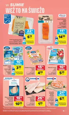 Pogląd oferty "Carrefour gazetka" - ważna od 22.06.2026 | Strona: 13 | Produkty: Łosoś wędzony, Krewetki, Krewetki mrożone, Sałatka
