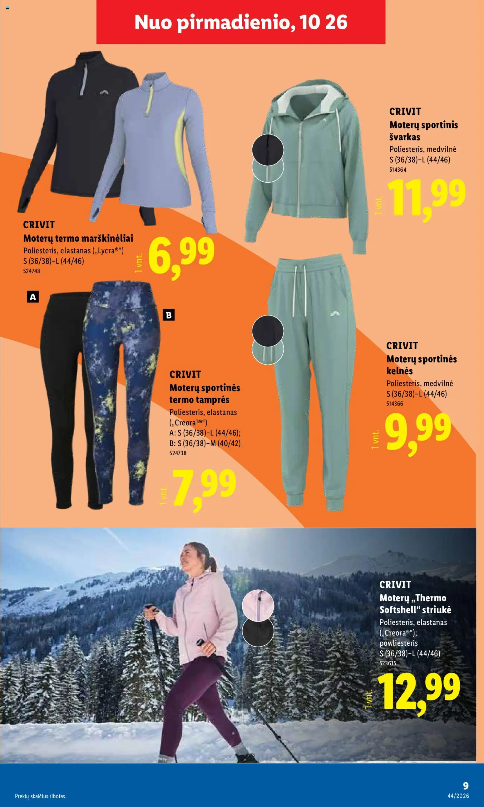 LIDL akcijos nuo 2026.10.26 | Puslapis: 9 | Prekių: Marškinėliai, Švarkas, Kelnes, Tamprės