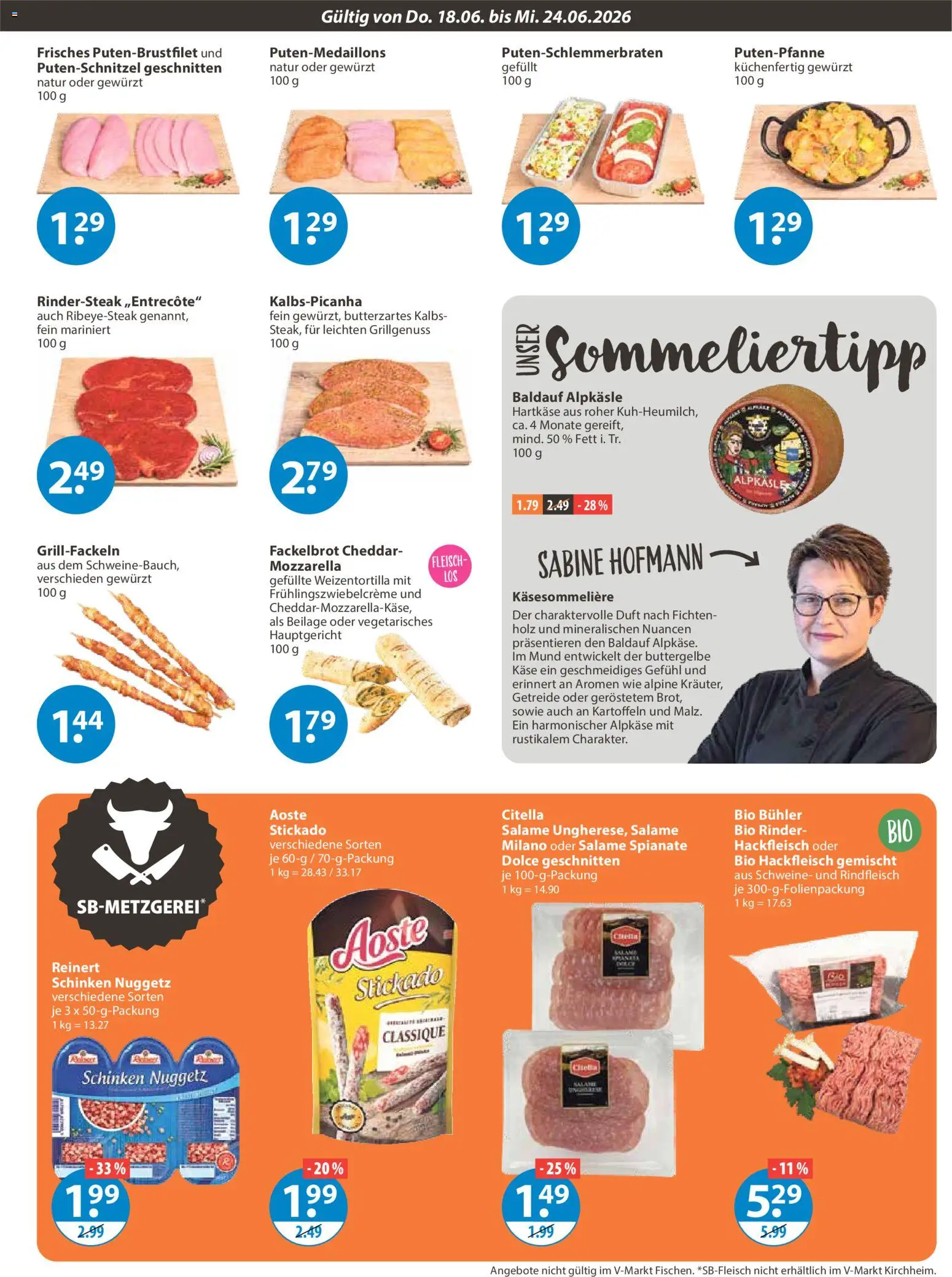 V-Markt Schwaben / Oberbayern – gültig ab 18.06.2026 | Seite: 3 | Produkte: Käse, Duft, Putenschnitzel, Schinken