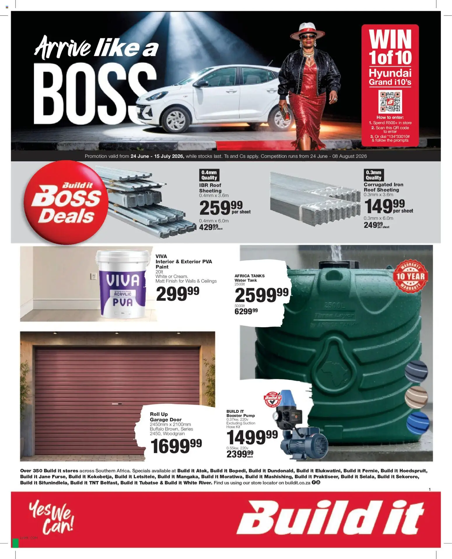 New Build It catalogue – valid from 24/06/2026 | Page: 1 | Products: Tank, Iron, Paint, Water