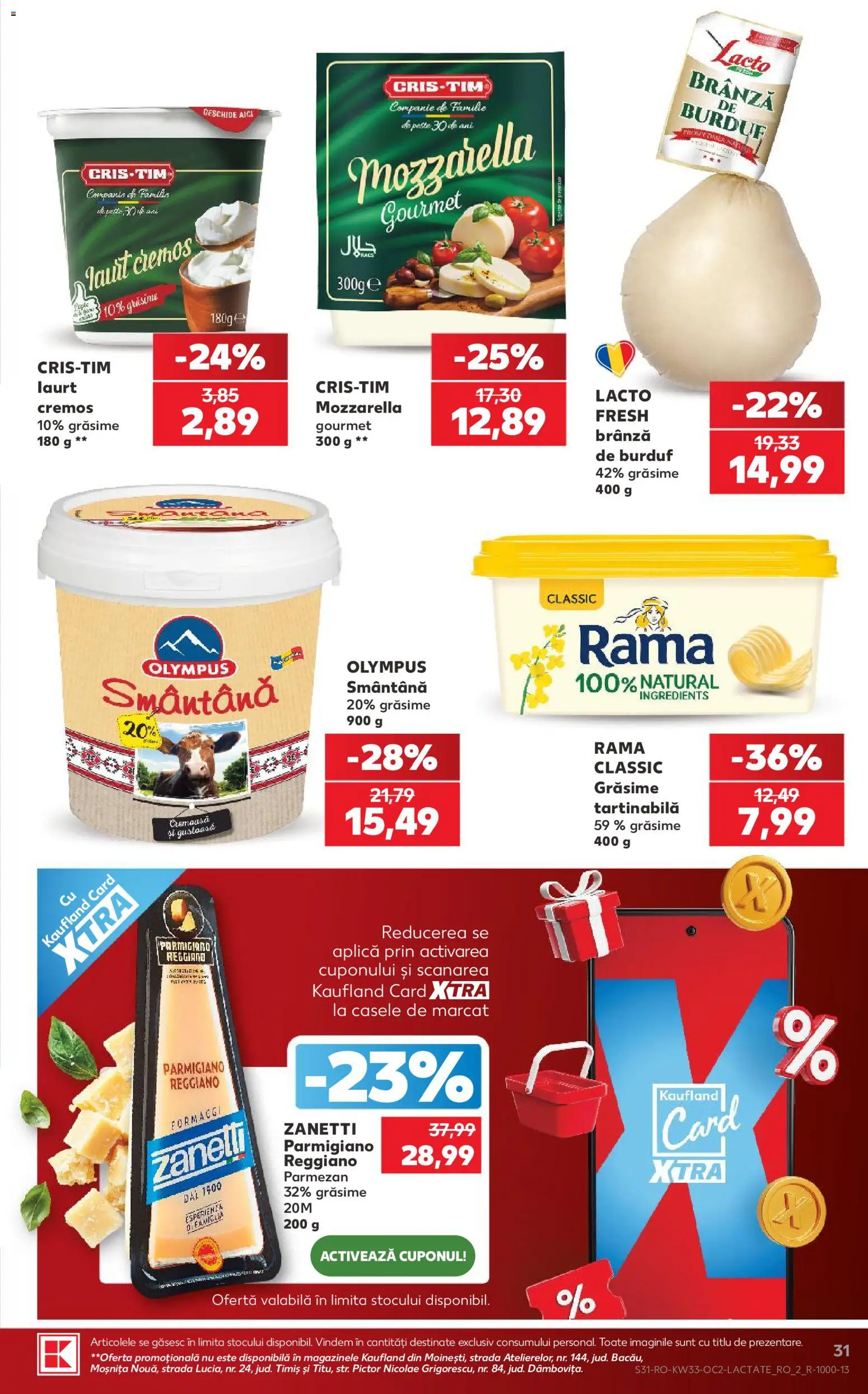 Noul catalog Kaufland – valabil de la 12.08.2026 | Pagină: 31 | Produse: Branza de burduf, Brânză, Smântână, Parmezan