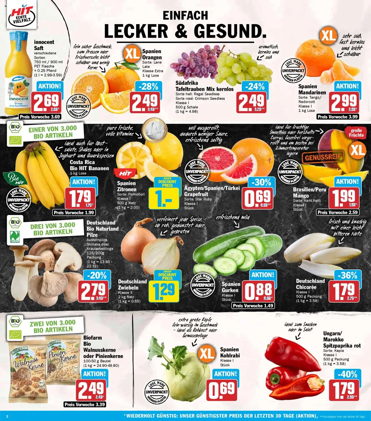 HIT Prospekt 	 – gültig ab 09.03.2026 | Seite: 2 | Produkte: Joghurt, Kohlrabi, Bananen, Zitronen
