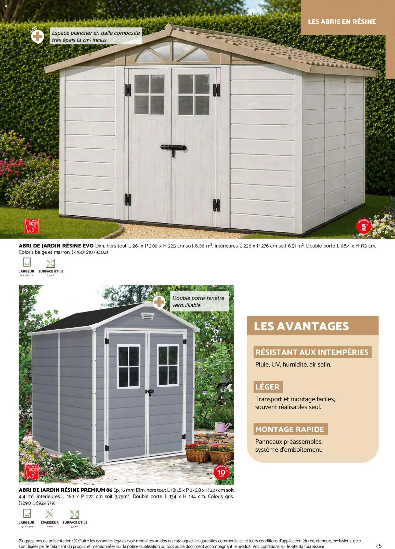 {H1} | Page: 25 | Produits: Dalle, Porte, Abri de jardin