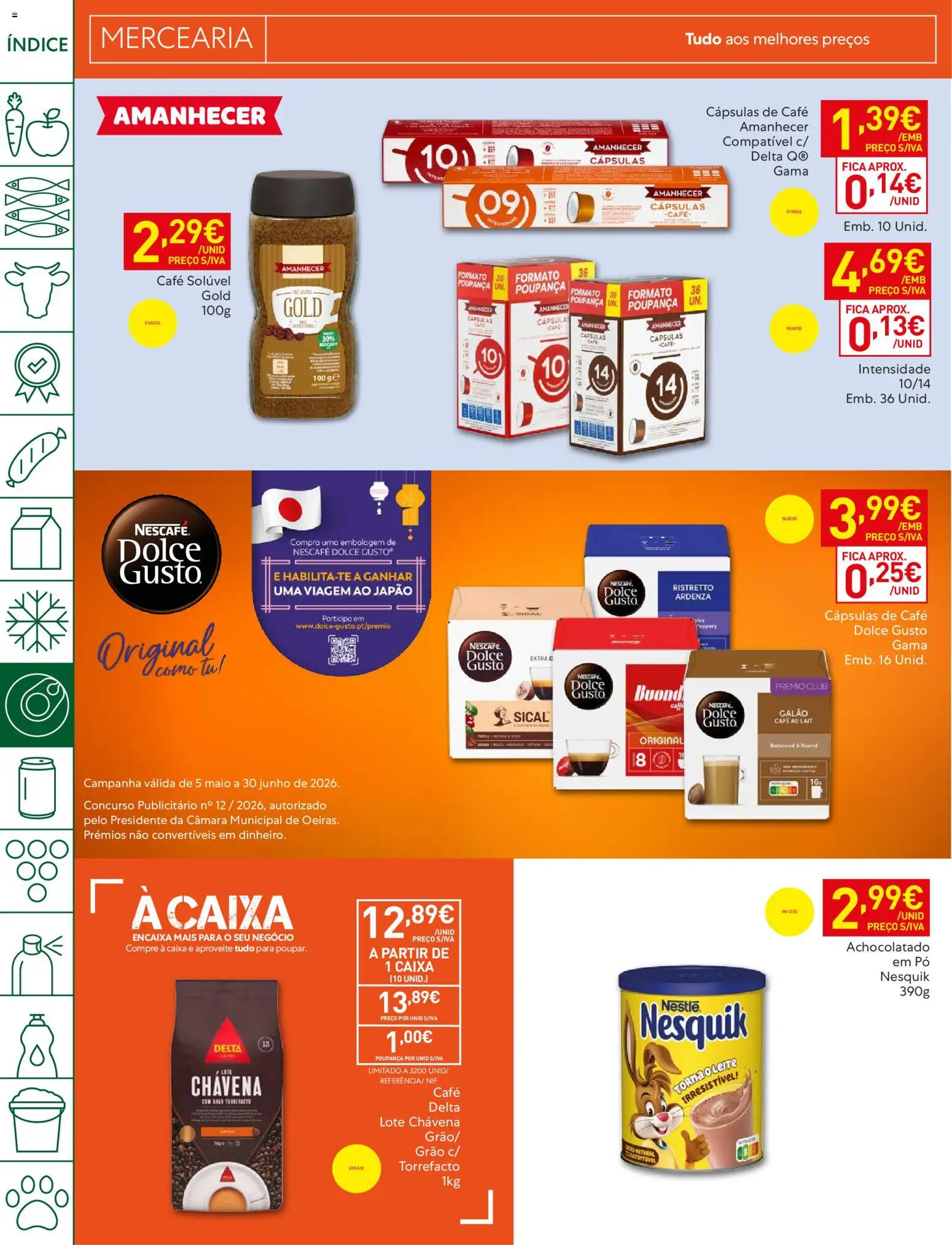 Recheio Folheto Madeira │ válido de 19.05.2026 | Página: 28 | Produtos: Café solúvel, Caixa, Leite, Café