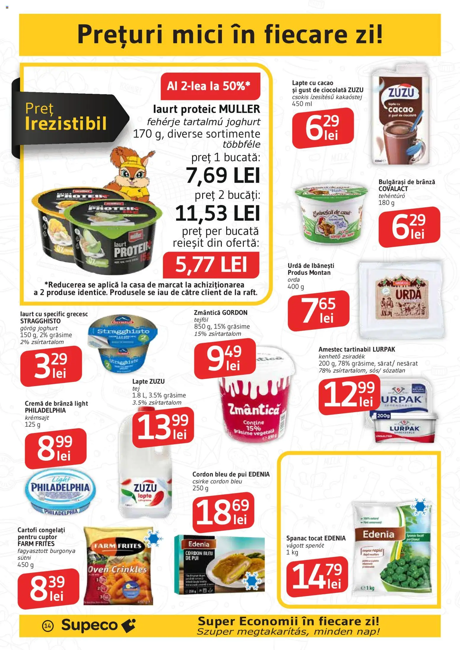 Noul catalog Supeco – valabil de la 22.10.2026 | Pagină: 14 | Produse: Aplică, Pui, Lapte, Ciocolată
