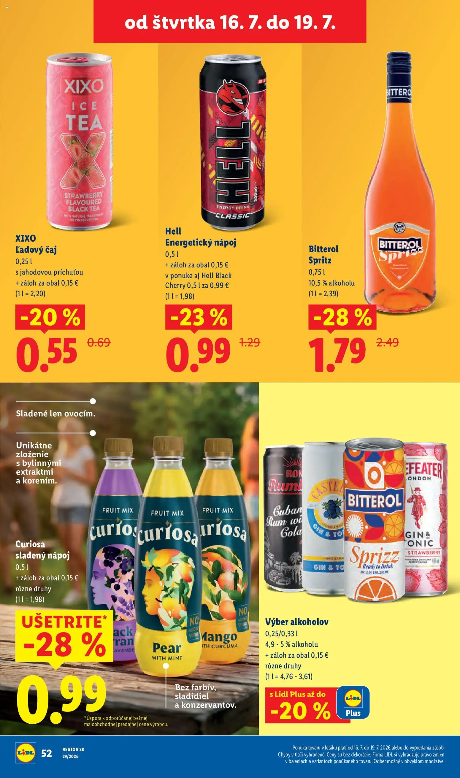 Nové Lidl akcie – leták je platný od 13.07.2026 | Strana: 60 | Produkty: Tonic, Gin, Bitterol, Mango