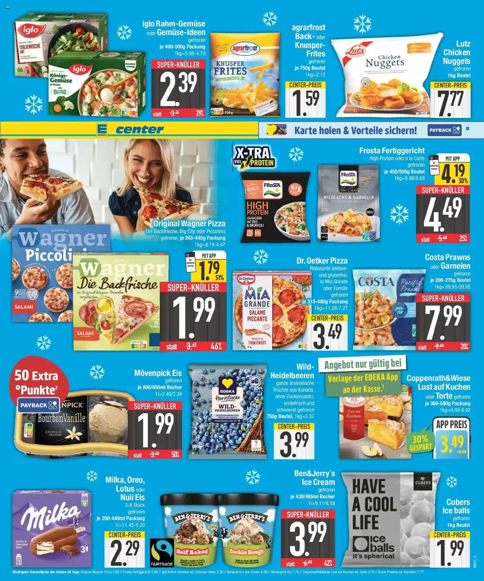 Edeka Prospekt Kolbermoor (ab 19.10.2026) » Angebote Online | Seite: 9 | Produkte: Garnelen, Wagner pizza, Brokkoli, Piccolinis