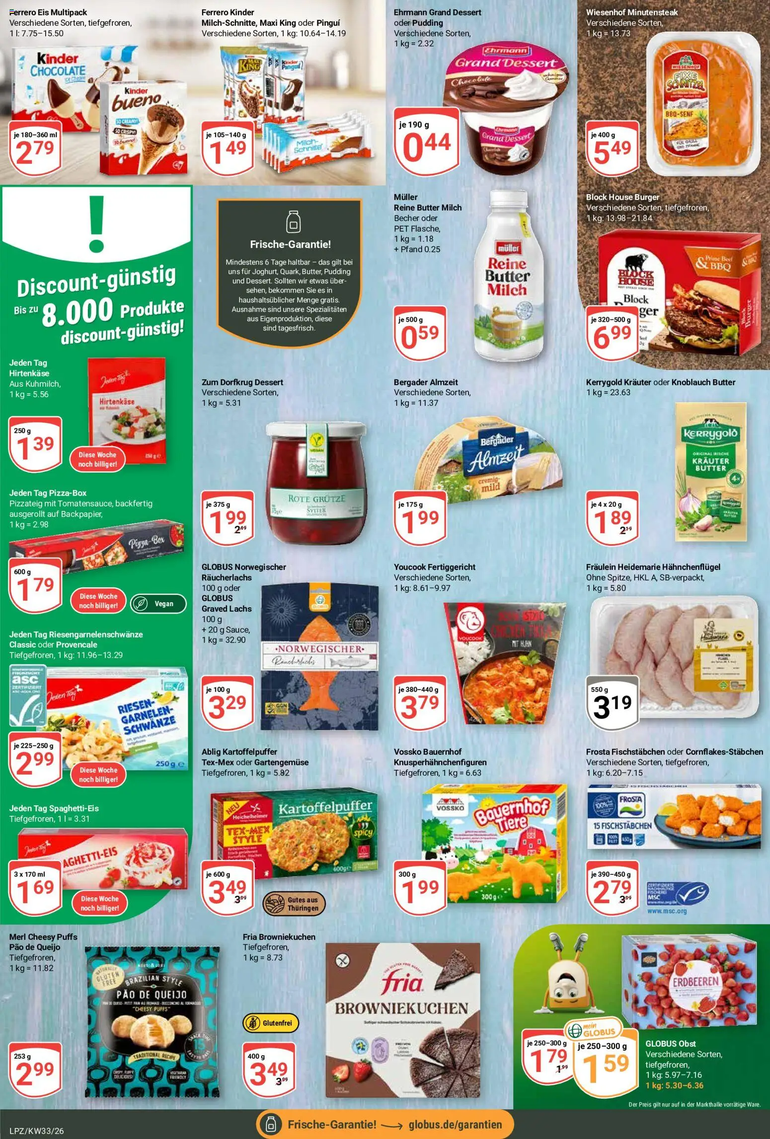 Globus Prospekt Leipzig – gültig ab 10.08.2026 | Seite: 14 | Produkte: Youcook, Milch, Butter, Erdbeeren