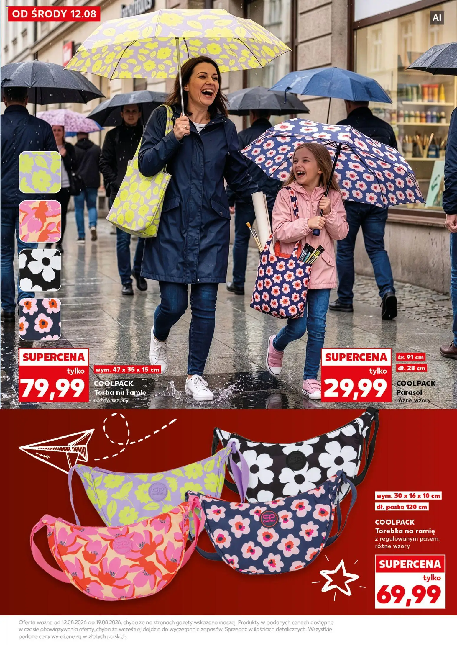 Kaufland gazetka - Wszystko do szkoły od 12.08.2026 | Strona: 39 | Produkty: Torebka, Parasol, Torba, Gazety
