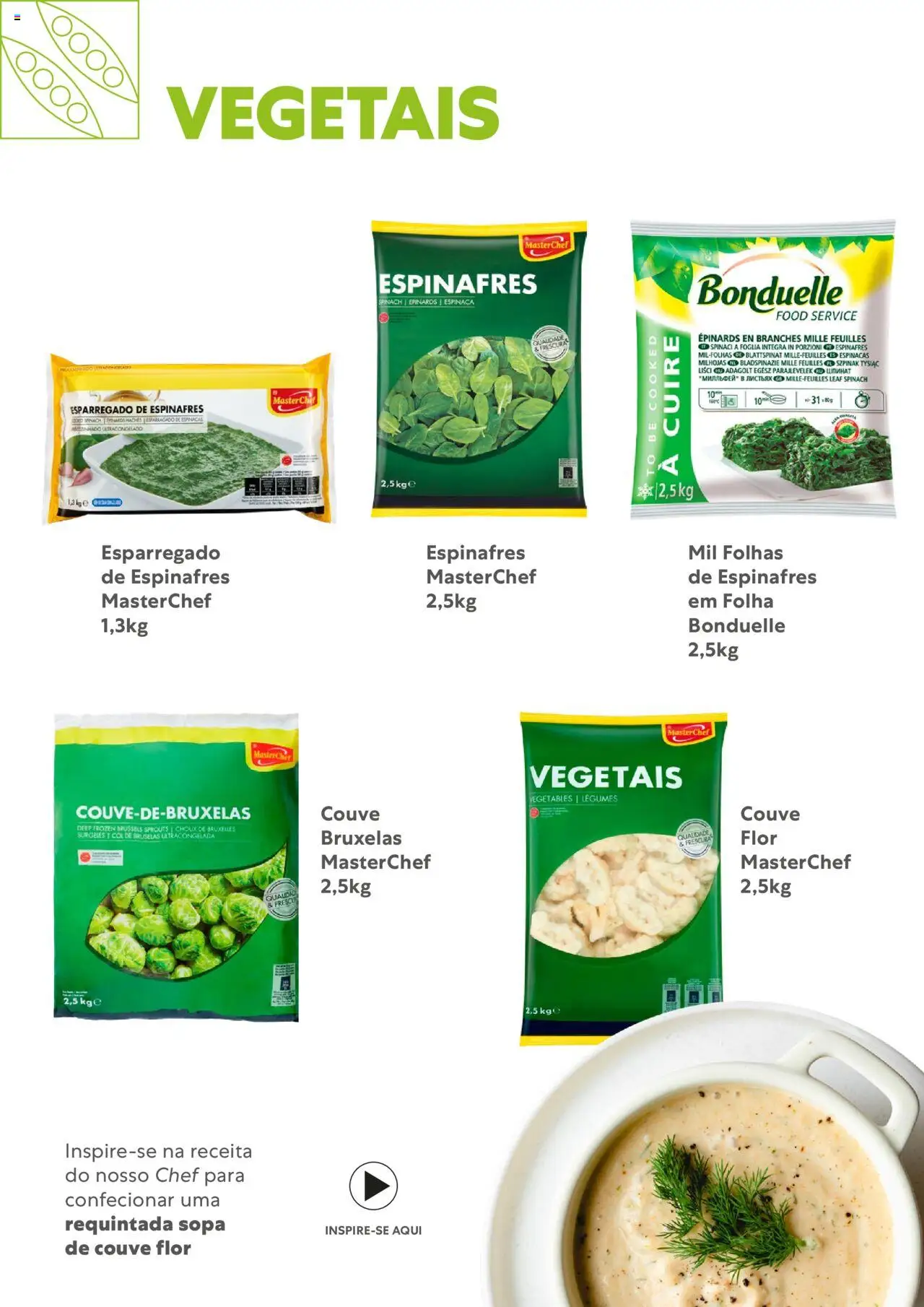 Recheio - Congelados do Mar e da Terra │ válido de 14/07/2025 | Página: 29 | Produtos: Espinafres, Legumes, Sopa, Couve