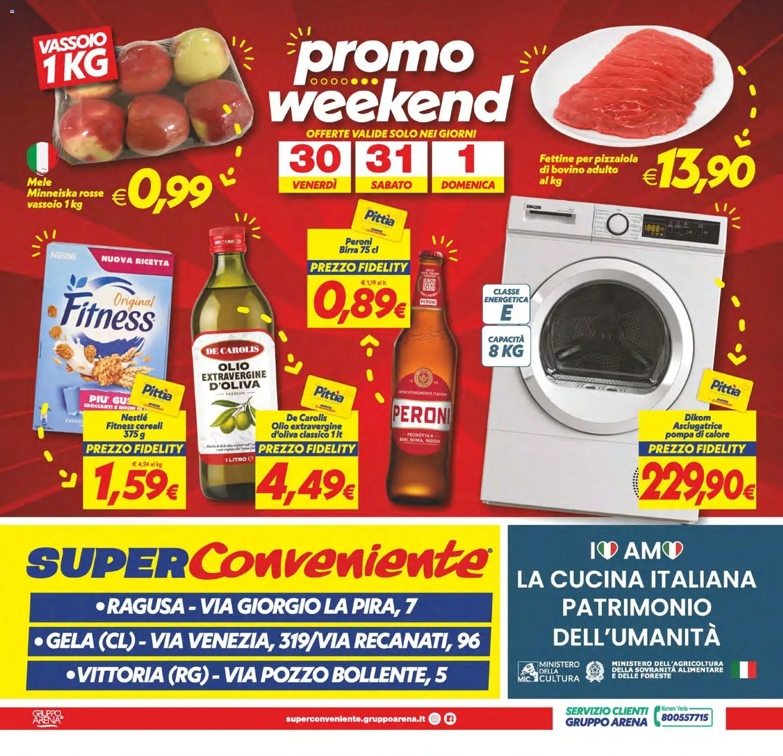 Volantino SuperConveniente del 23/10/2026 | Pagina: 24 | Prodotti: Bovino, Birra, Mele, Cereali