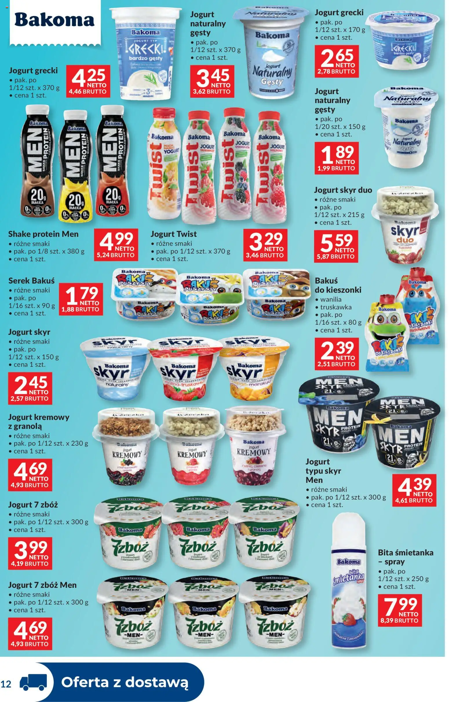 Makro gazetka - Dystrybucja do sklepów od 14.04.2026 | Strona: 12 | Produkty: Jogurt grecki, Serek, Granola, Jogurt