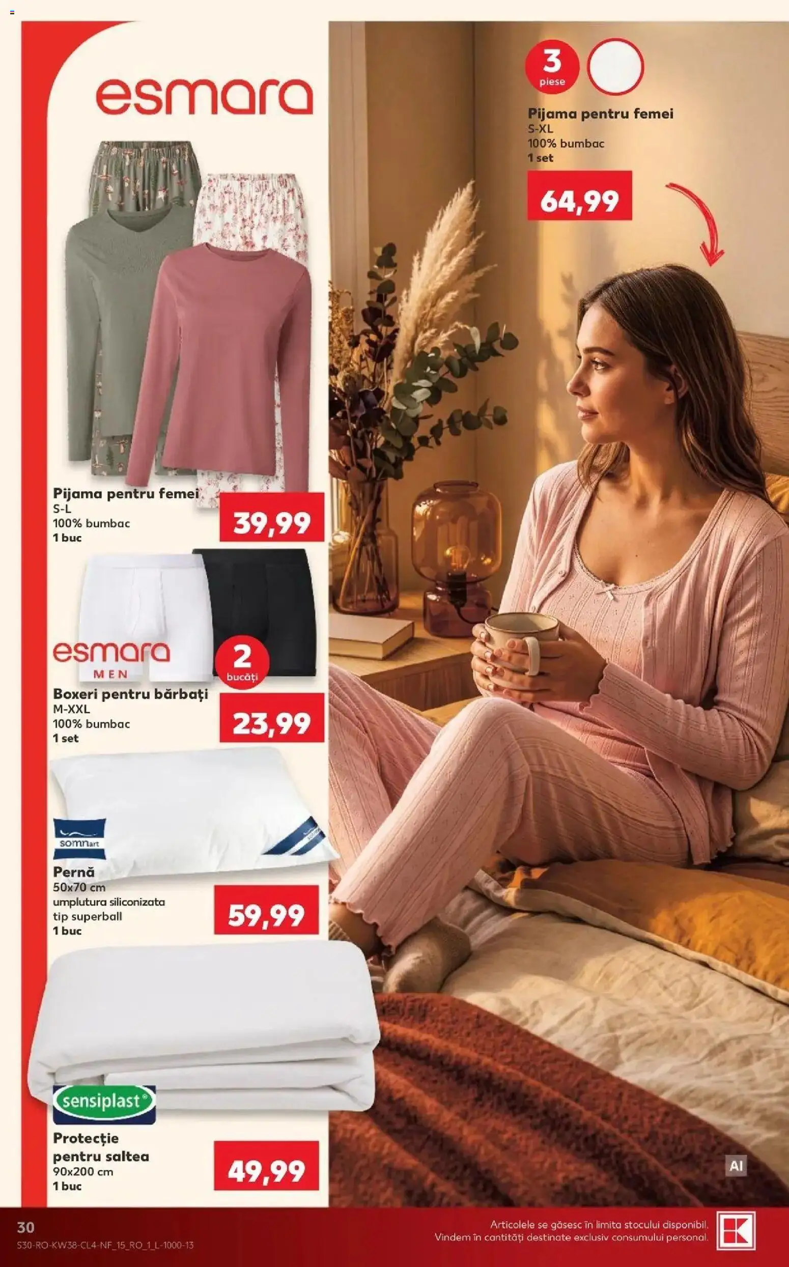 Kaufland Domnesti 16.09.2026 - Revista si Oferta | Pagină: 30 | Produse: Saltea, Pernă, Pijamă, Boxeri
