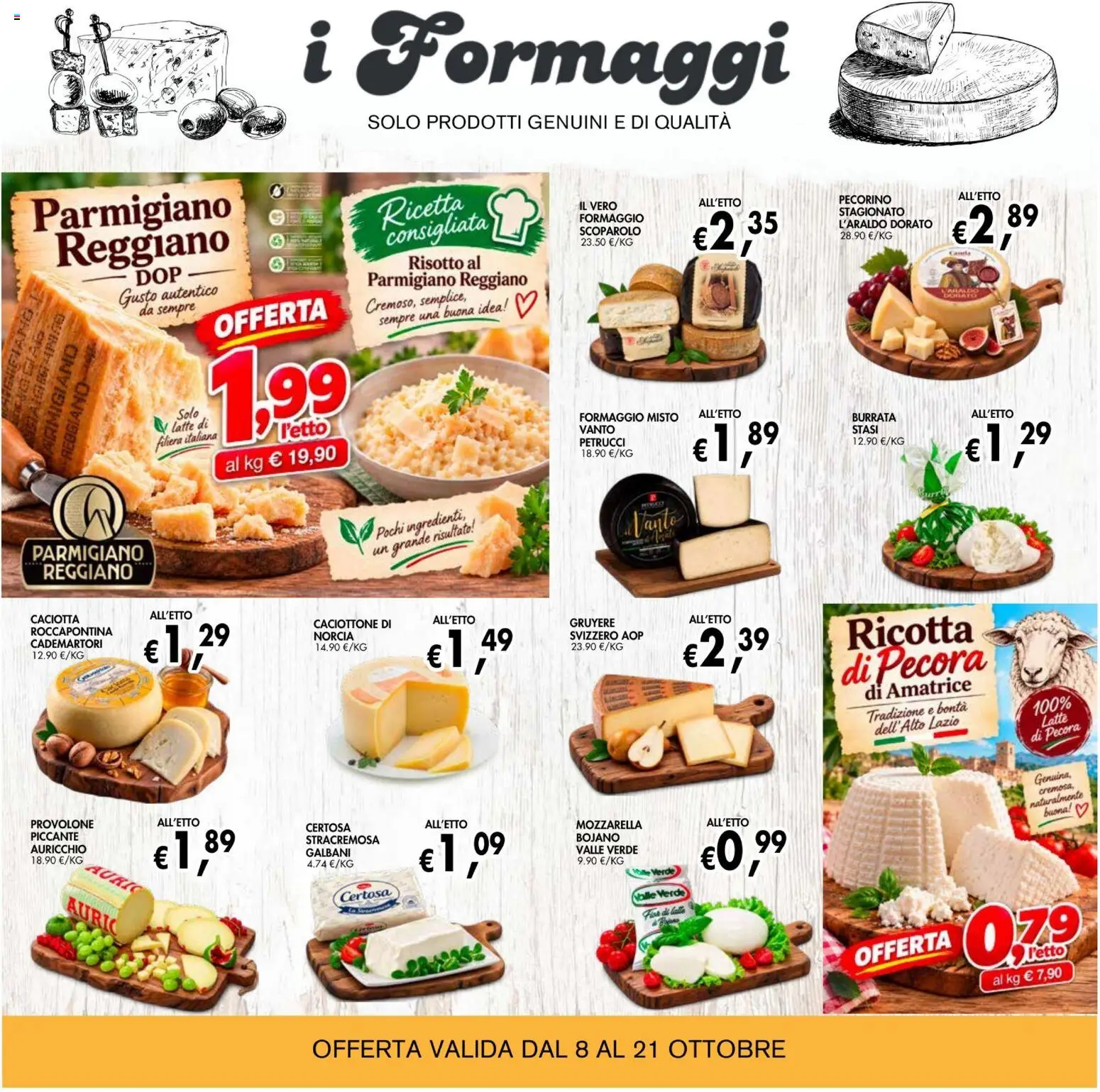 Volantino Coal del 08/10/2026 | Pagina: 10 | Prodotti: Provolone, Mozzarella, Parmigiano reggiano, Pecorino