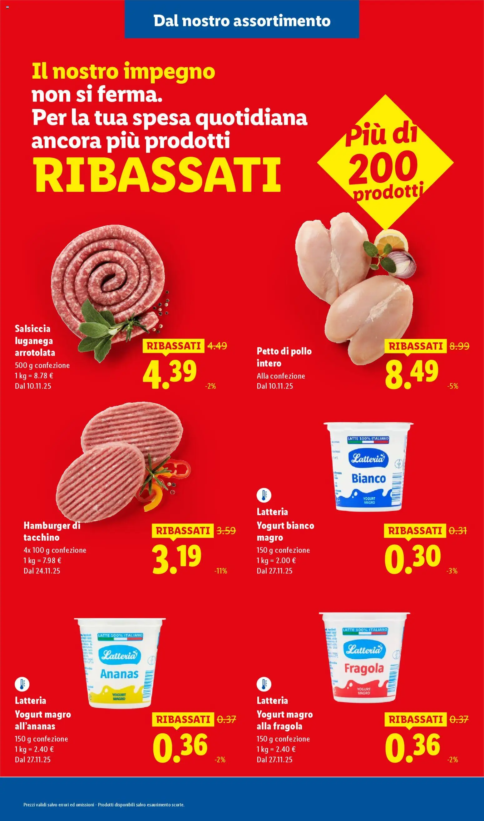 Volantino Lidl del 08/01/2026 | Pagina: 17 | Prodotti: Petto di Pollo, Tacchino, Latte, Salsiccia