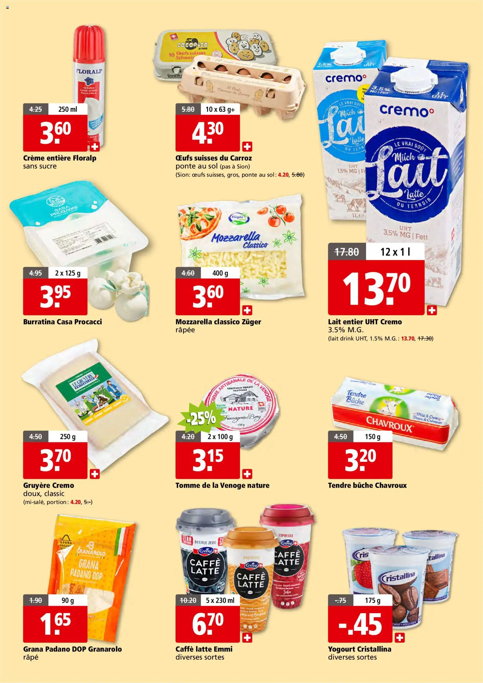 Aligro aktionen 2000 Chavannes, Matran, Genève, Sion – gültig ab 04.05.2026 | Seite: 7 | Produkte: Creme