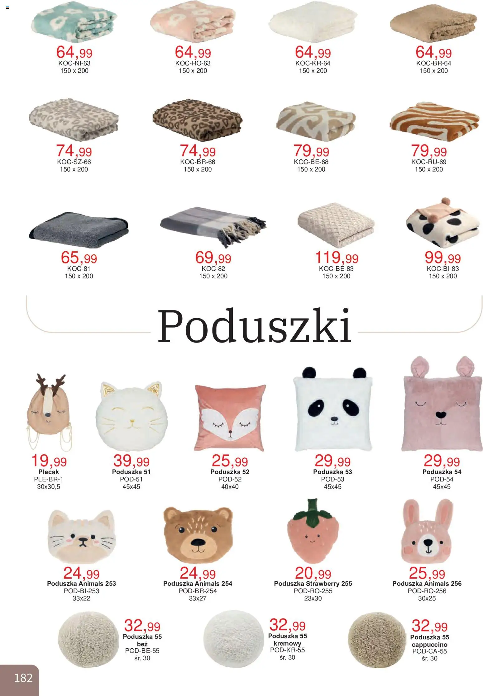 Bodzio Katalog od 01.10.2026 | Strona: 182 | Produkty: Plecak, Cappuccino, Poduszka