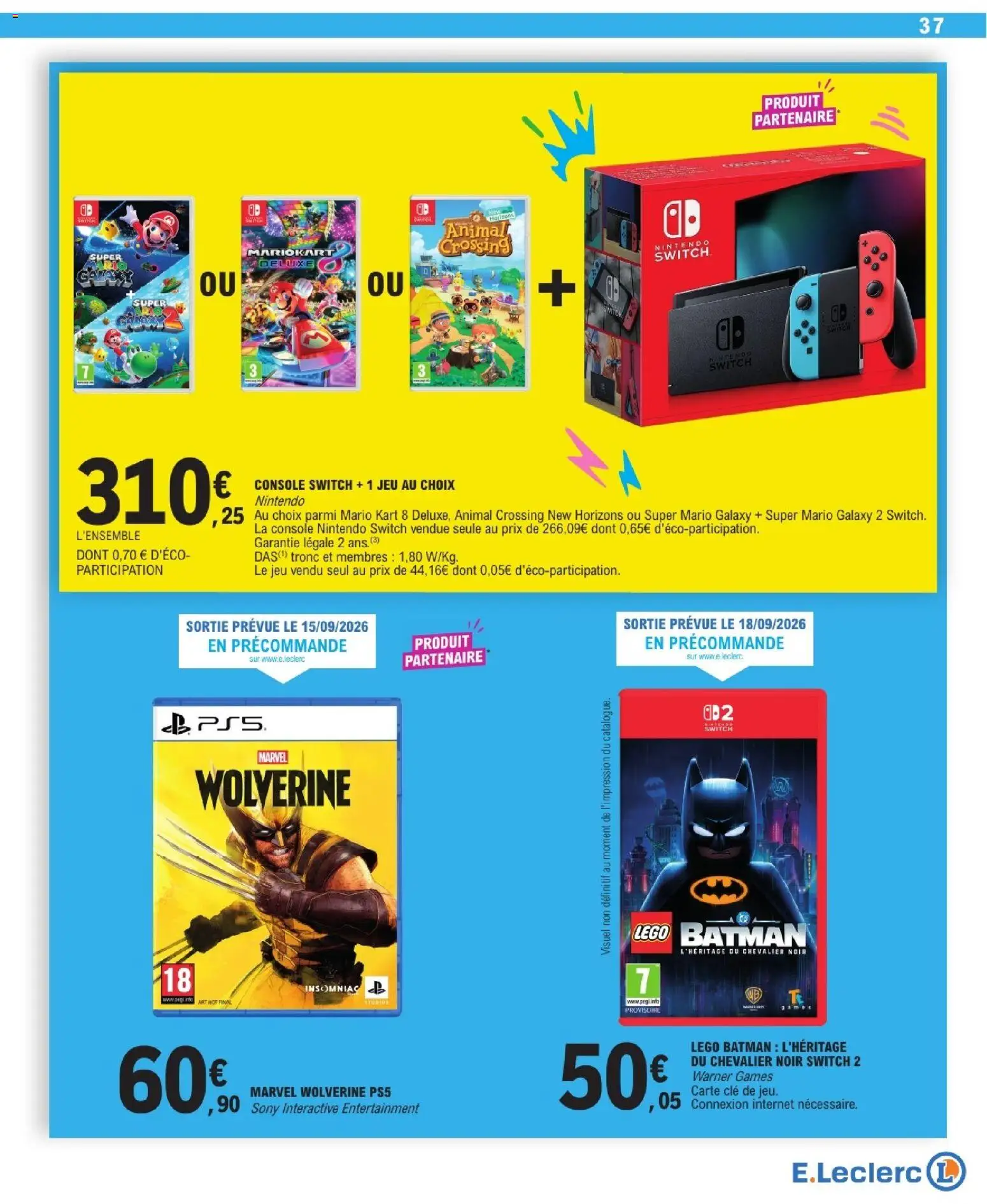{H1} | Page: 37 | Produits: Légo, Clé, Nintendo Switch, console Nintendo Switch