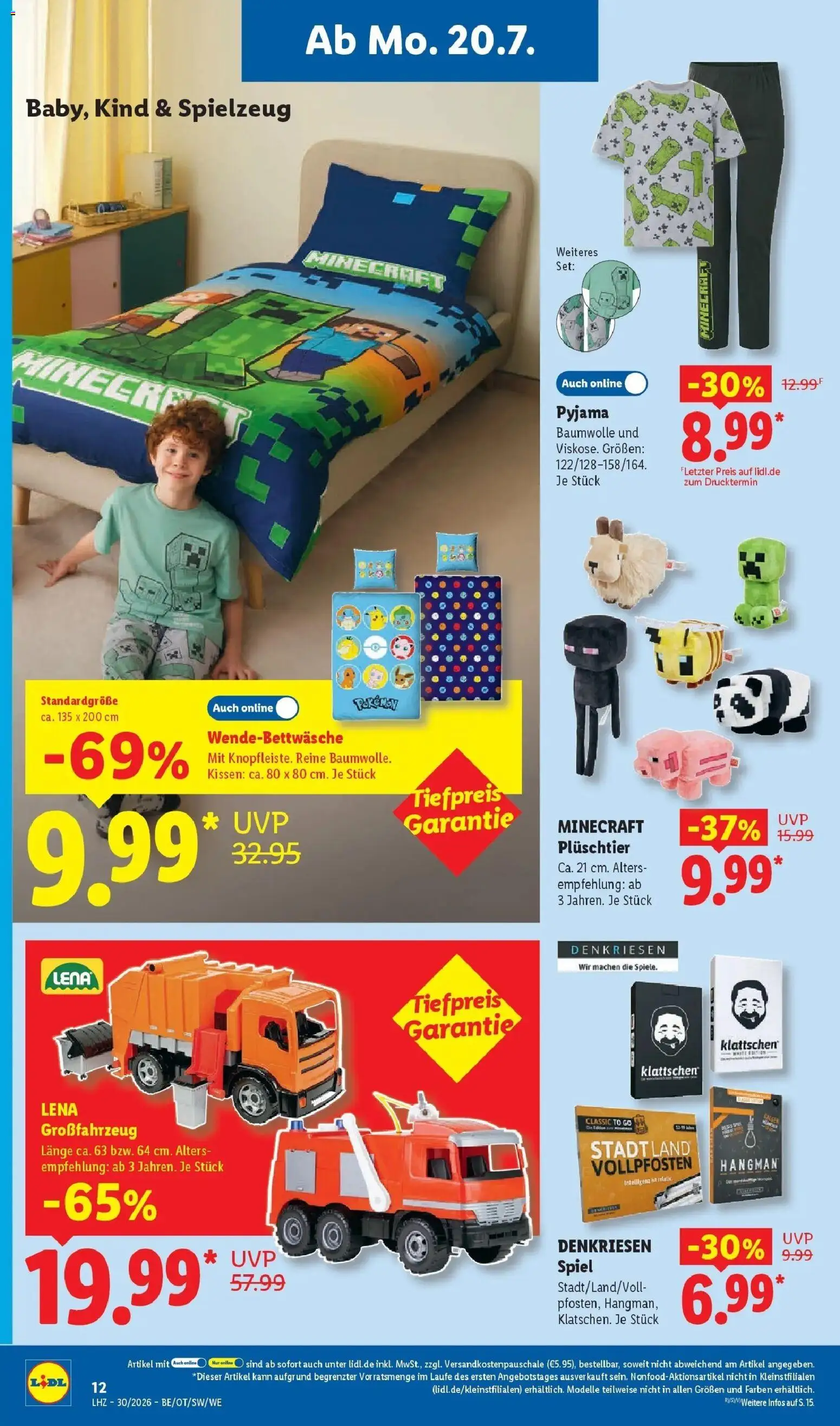 Lidl Prospekt Villingen-schwenningen – gültig ab 20.07.2026 | Seite: 32 | Produkte: Spiel, Kissen, Pyjama