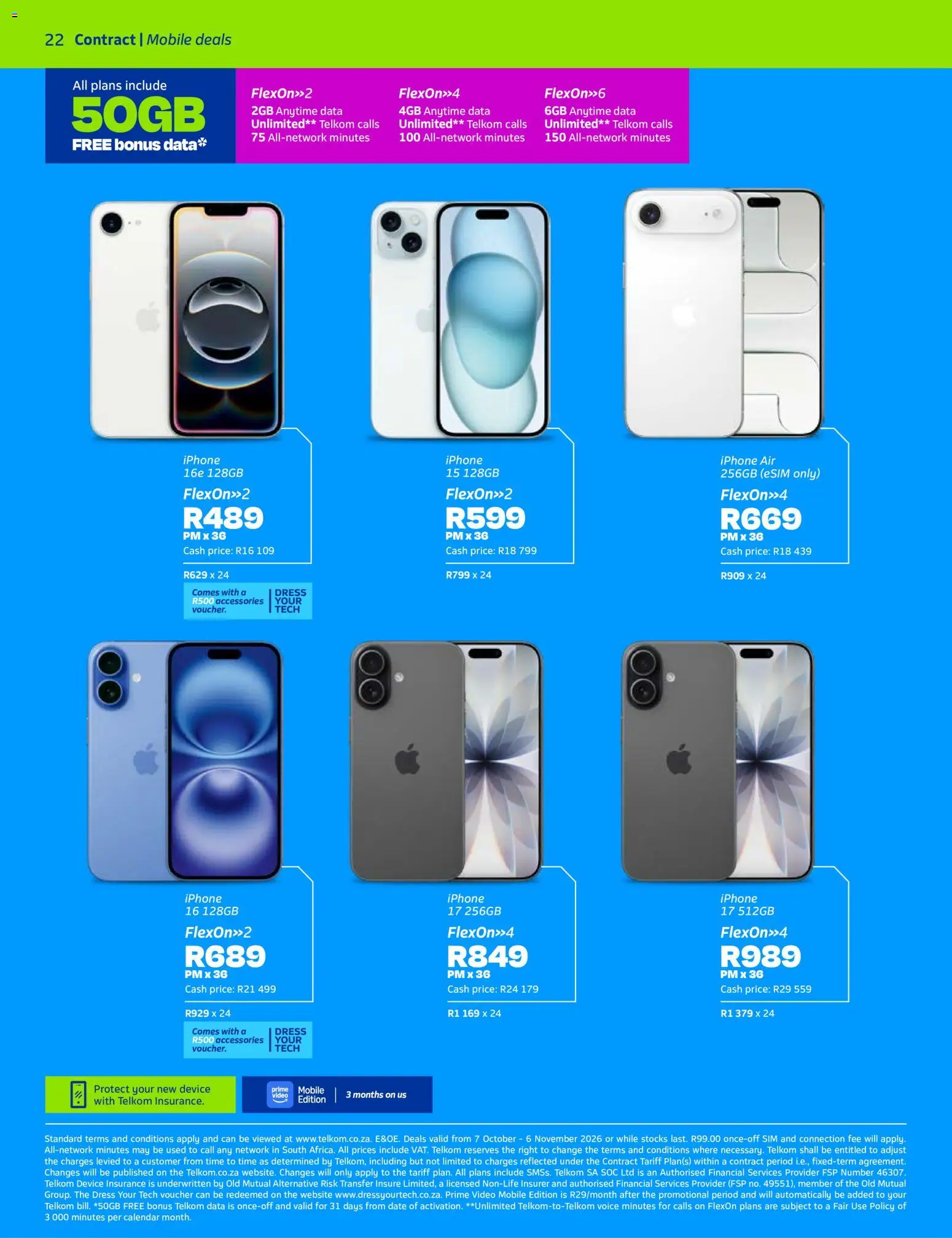 New Telkom catalogue – valid from 07/10/2026 | Page: 22 | Products: Dress, Data, Sim