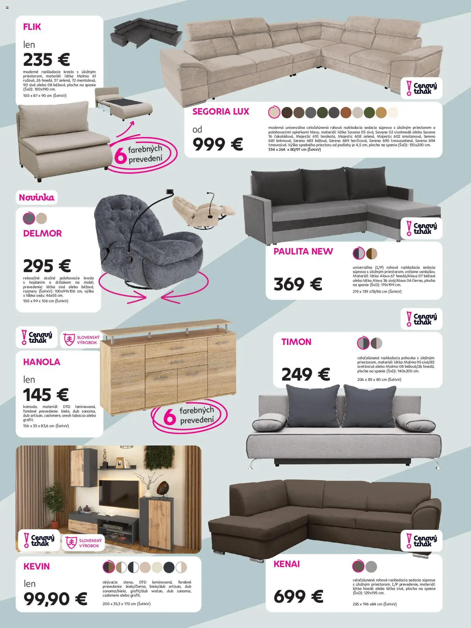 Nové Kondela akcie – leták je platný od 11.03.2026 | Strana: 2 | Produkty: Sedacia súprava, Rozkladacia pohovka, Pohovka, Polohovacie kreslo
