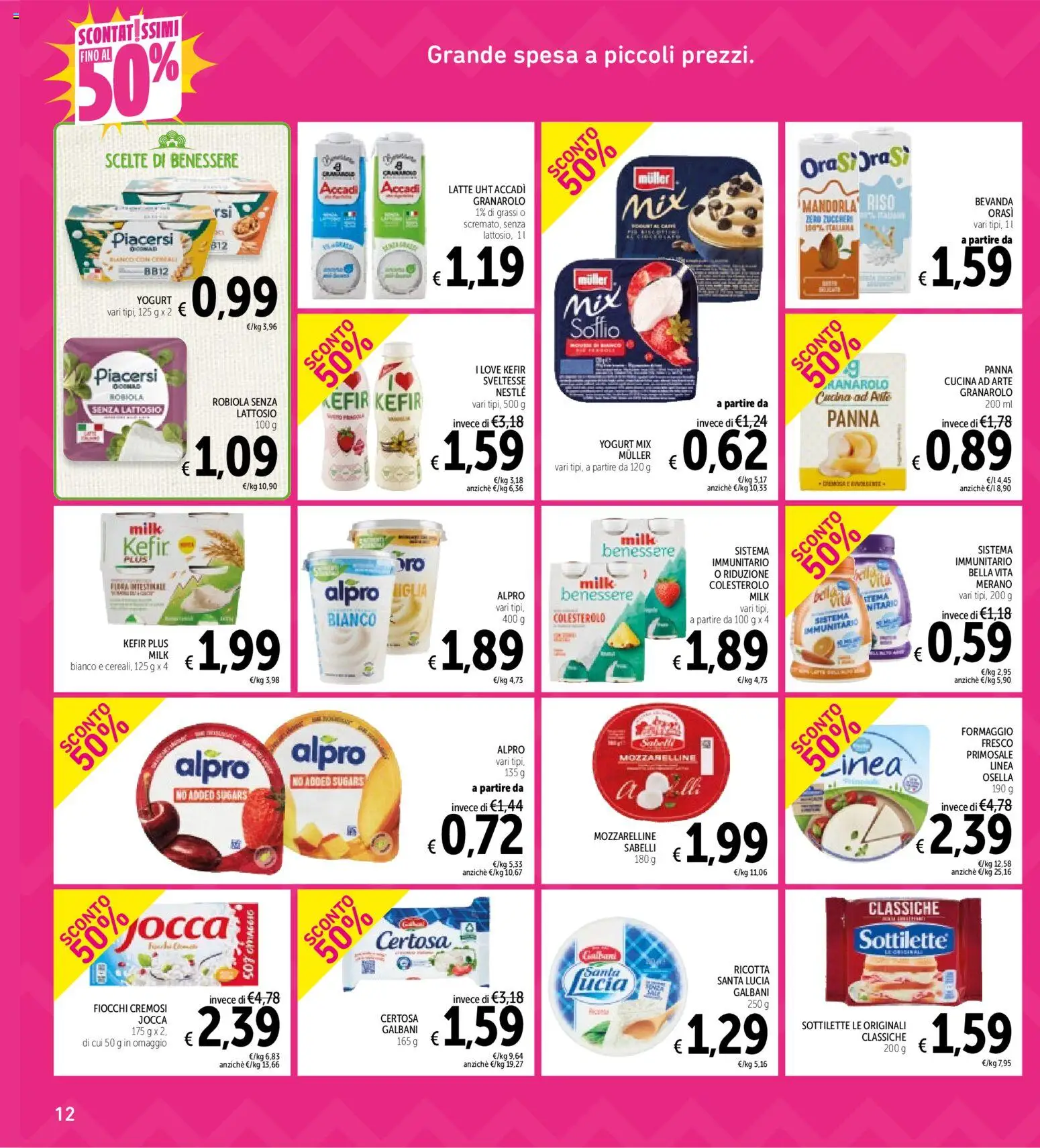 Volantino Spazio Conad del 30/06/2026 | Pagina: 12 | Prodotti: Yogurt, Panna, Formaggio, Robiola