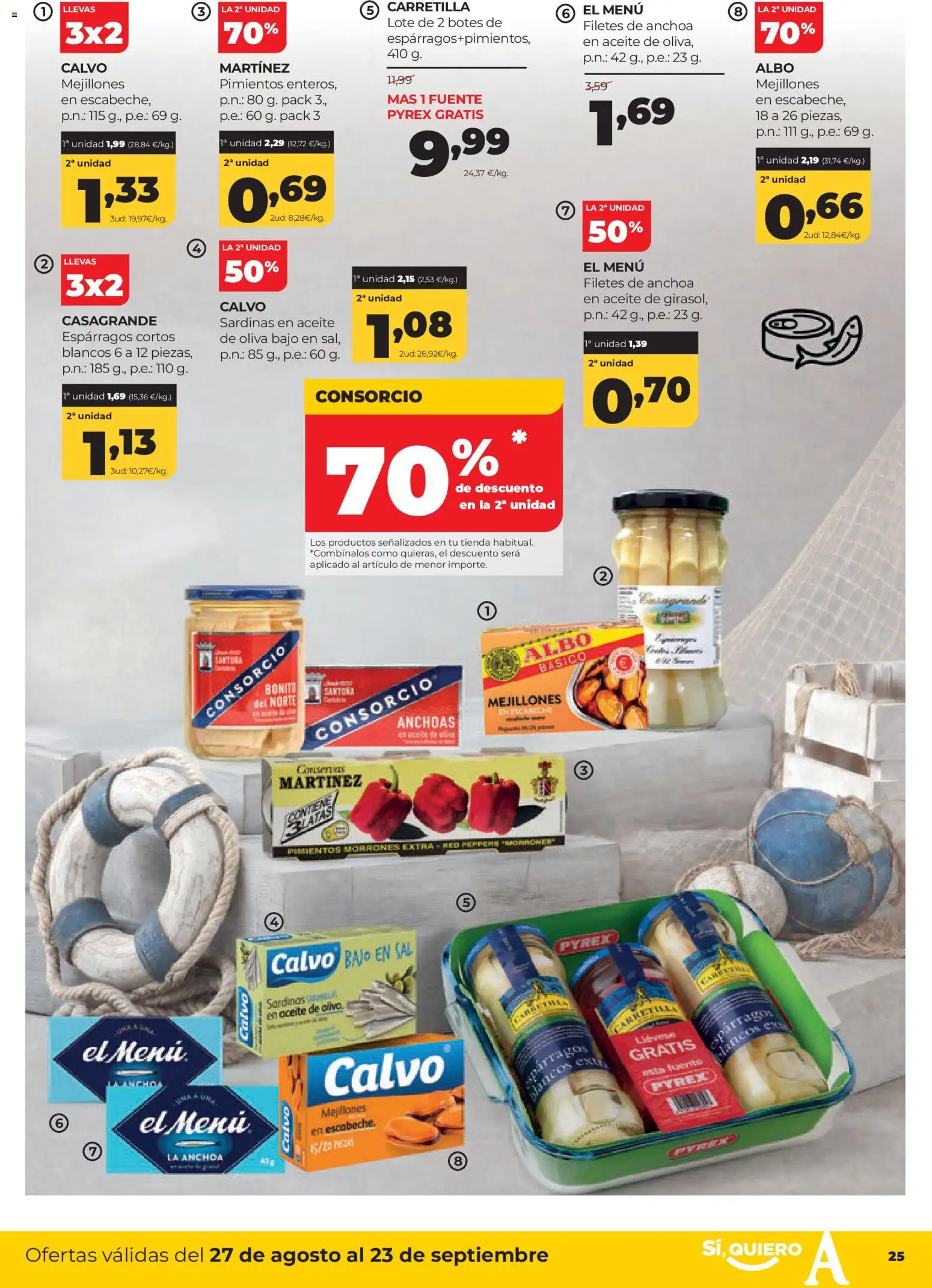 Alimerka folleto Castilla y León │ válido desde el 27/08/2026 | Página: 27 | Productos: Anchoas, Espárragos, Sardinas, Sal