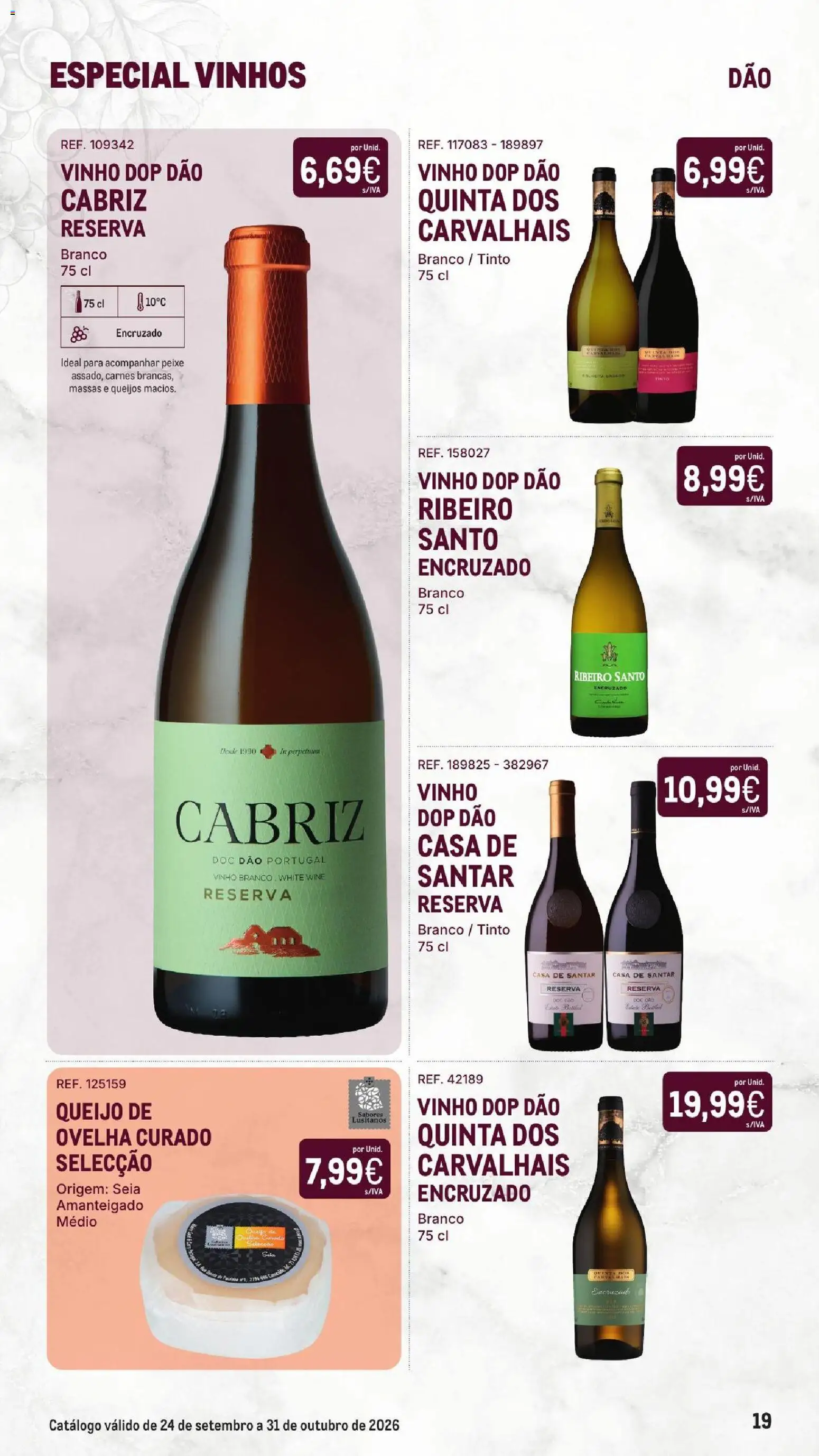 Makro Especial Vinhos │ válido de 24/09/2026 | Página: 19 | Produtos: Queijo, Vinho, Peixe