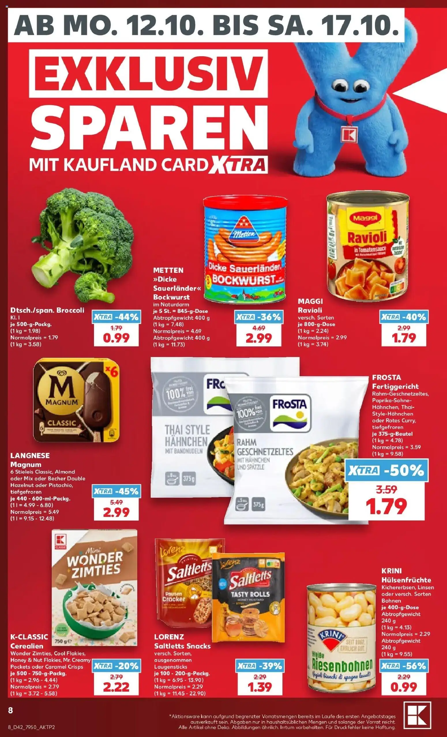 Prospekt Kaufland ab 12.10.2026 » Angebote Online zum Blättern | Seite: 12 | Produkte: Bockwurst, Hahnchen, Maggi, Frosta