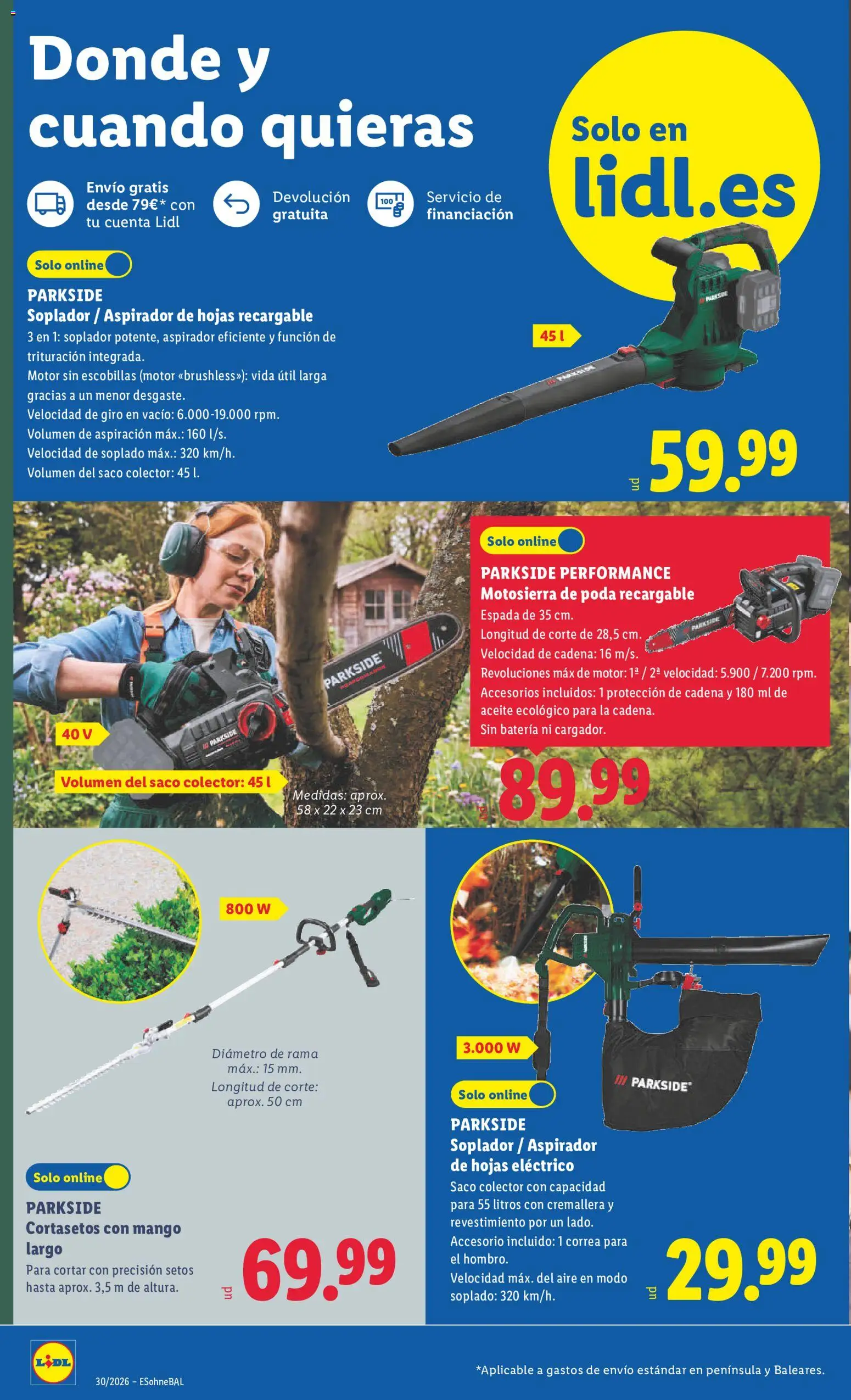 Lidl folleto de bazar │ válido desde el 20/07/2026 | Página: 4 | Productos: Motosierra, Cortasetos, Ρούτερ, Batería
