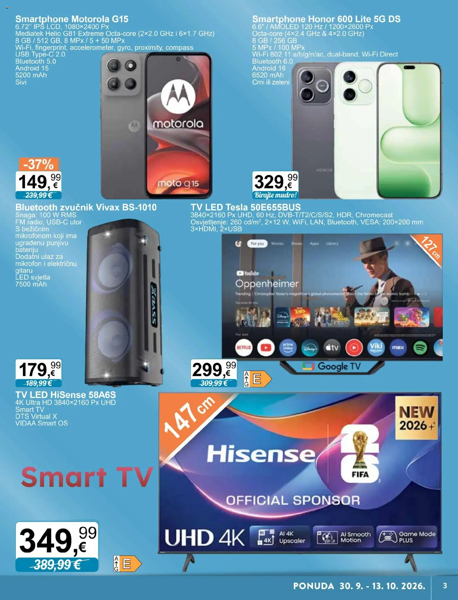 KTC katalog | vrijedi od 30.09.2026 | Stranica: 3 | Proizvodi: Smart TV, Smartphone, Zvučnik, USB