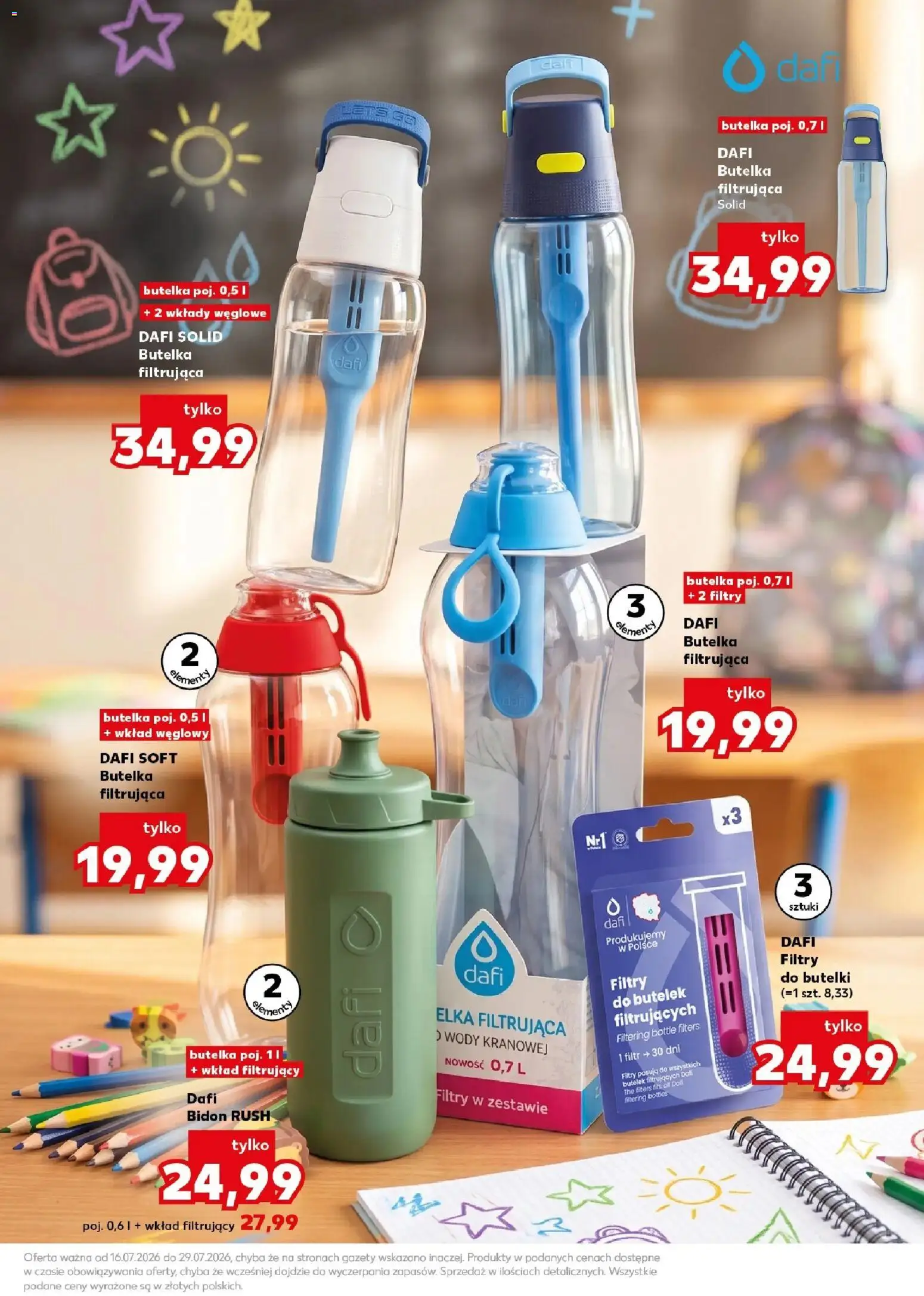 Kaufland gazetka - Katalog artykułów szkolnych od 16.07.2026 | Strona: 31 | Produkty: Gazety, Butelka filtrująca, Butelka filtrująca dafi