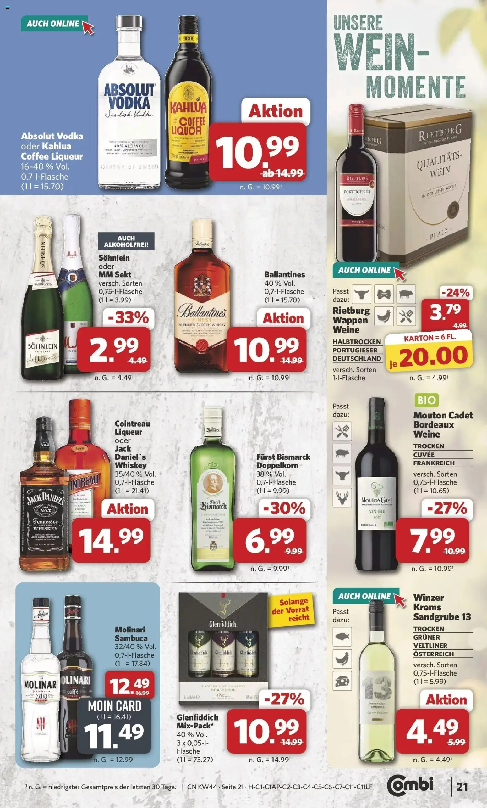 Combi Prospekt Twistringen (ab 26.10.2026) zum Blättern | Seite: 21 | Produkte: Whisky, Sambuca, Socken, Whiskey