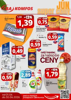 CBA Komfos leták platný od 01.06.2026