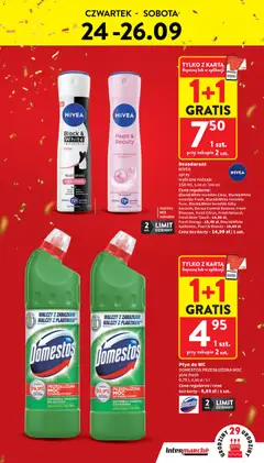 Pogląd oferty "Intermarche gazetka" - ważna od 24.09.2026 | Strona: 5 | Produkty: Karta, Domestos, Płyn do WC Domestos, Dezodorant